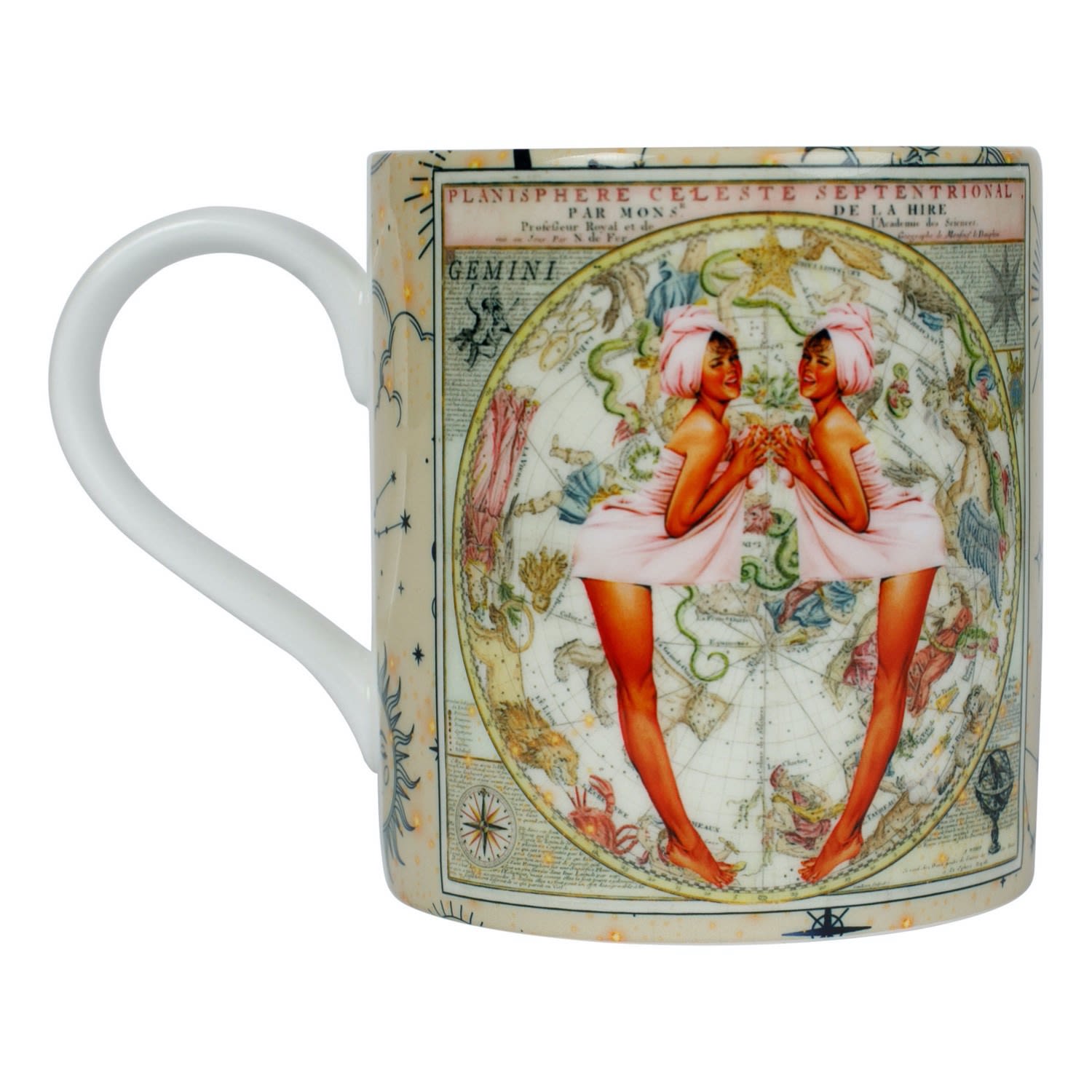 Gold Gemini Zodiac Bone China Mug Myrtle & Mary