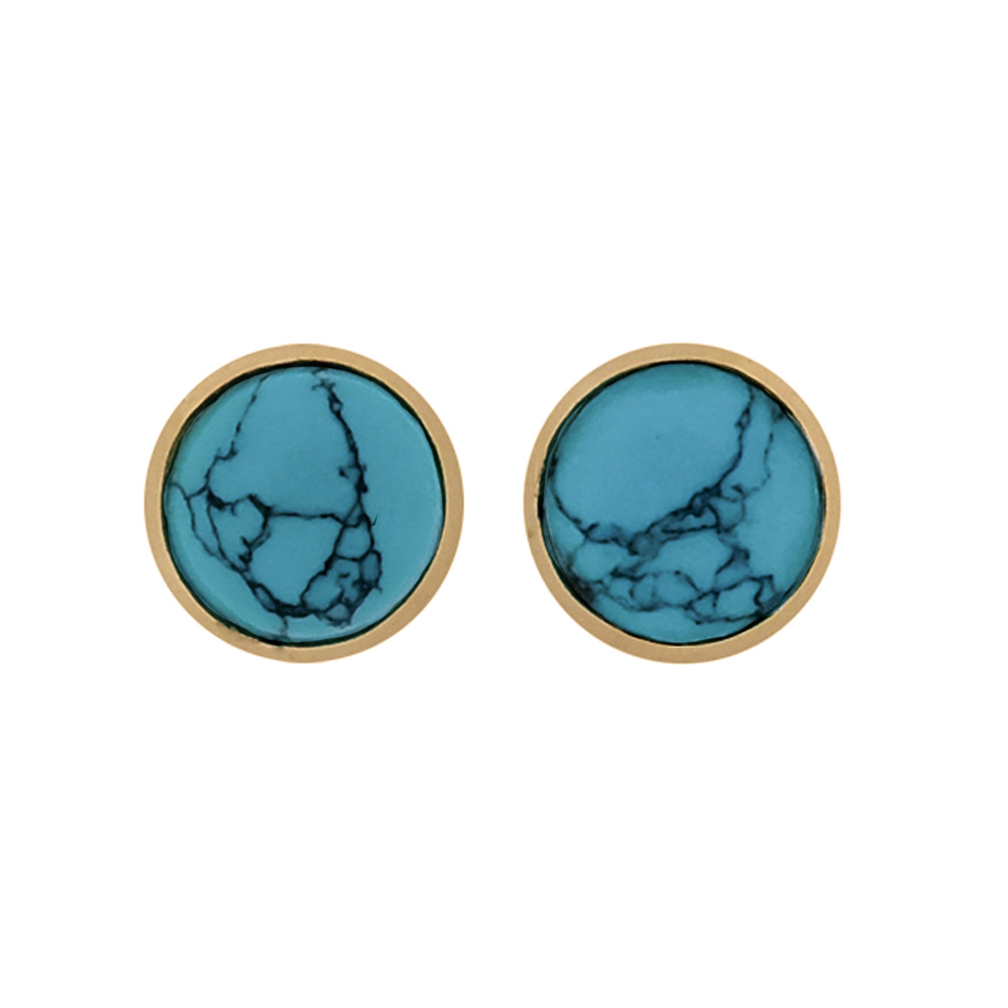 Women’s Gold / Blue Maya Interchangeable Gold Vermeil Stud Earrings - Turquoise Charlotte’s Web Jewellery