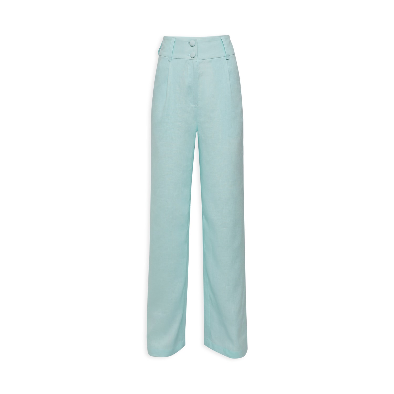 Women’s Blue Linen High - Waisted Straight Fit Pants Small Mazarine Ladies’ Garments Trading Co. L. l.c.