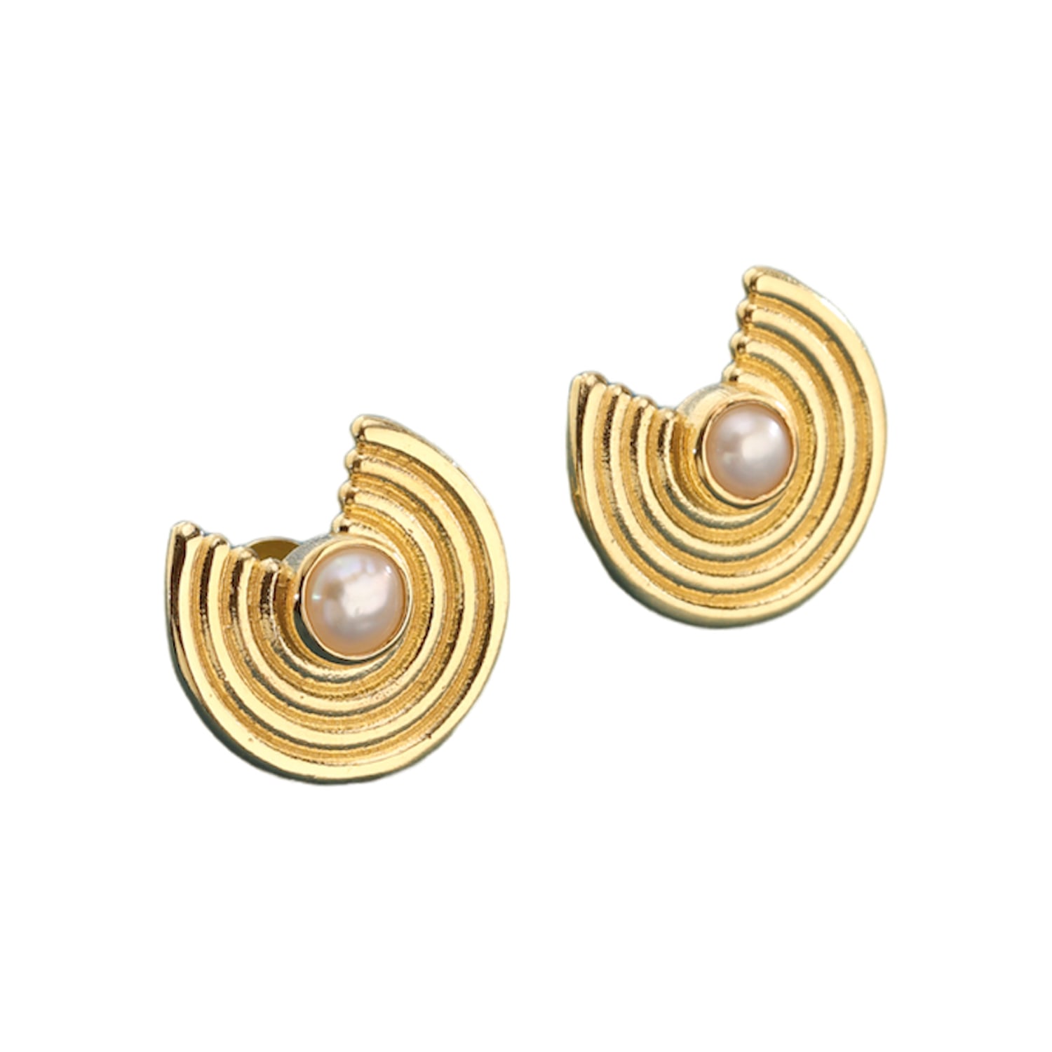 Women’s Gold / White Ethel Earrings Yuka Studio