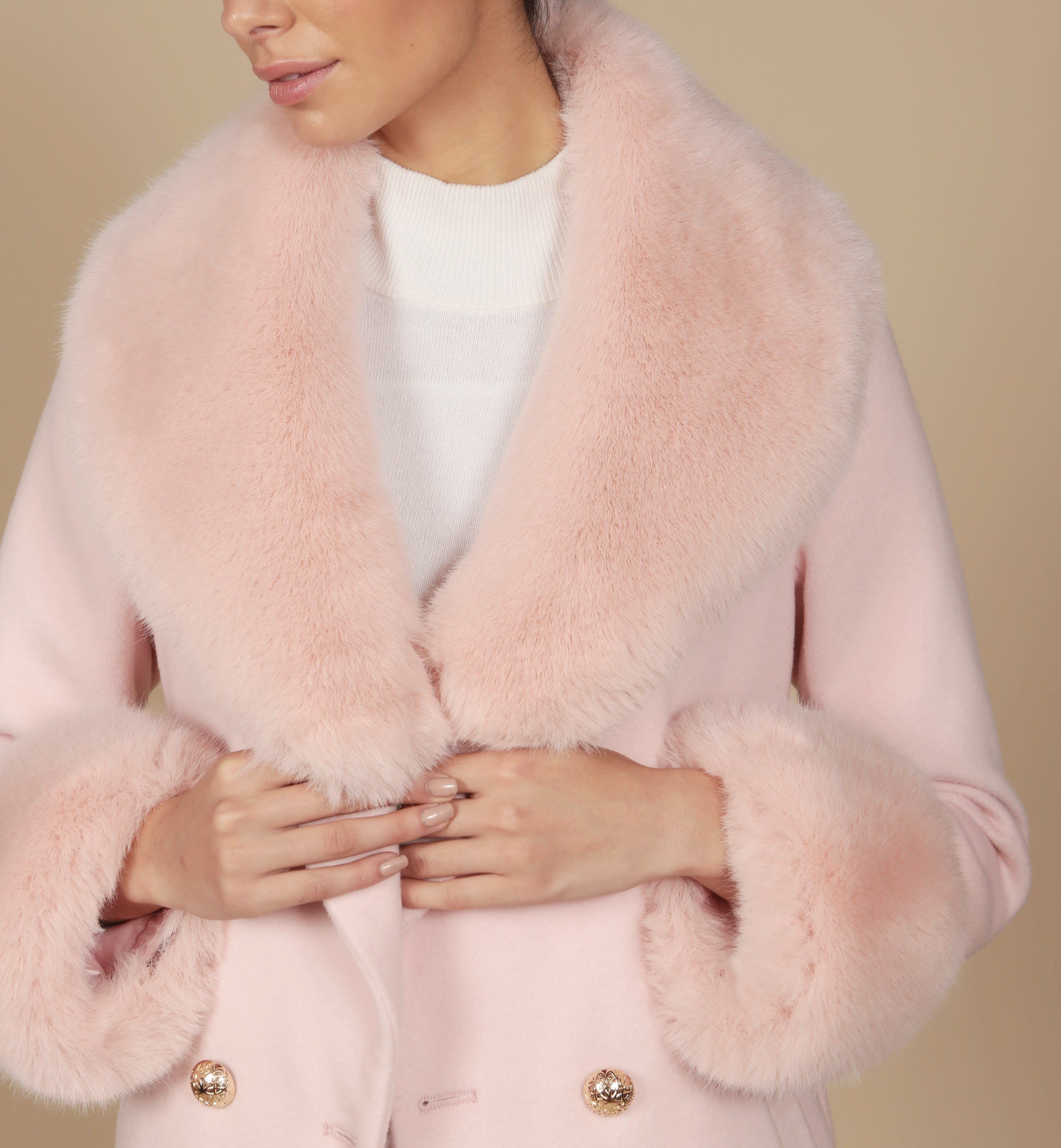 Marlene' 100% Cashmere & Wool Coat In Rosa | Santinni | Wolf & Badger