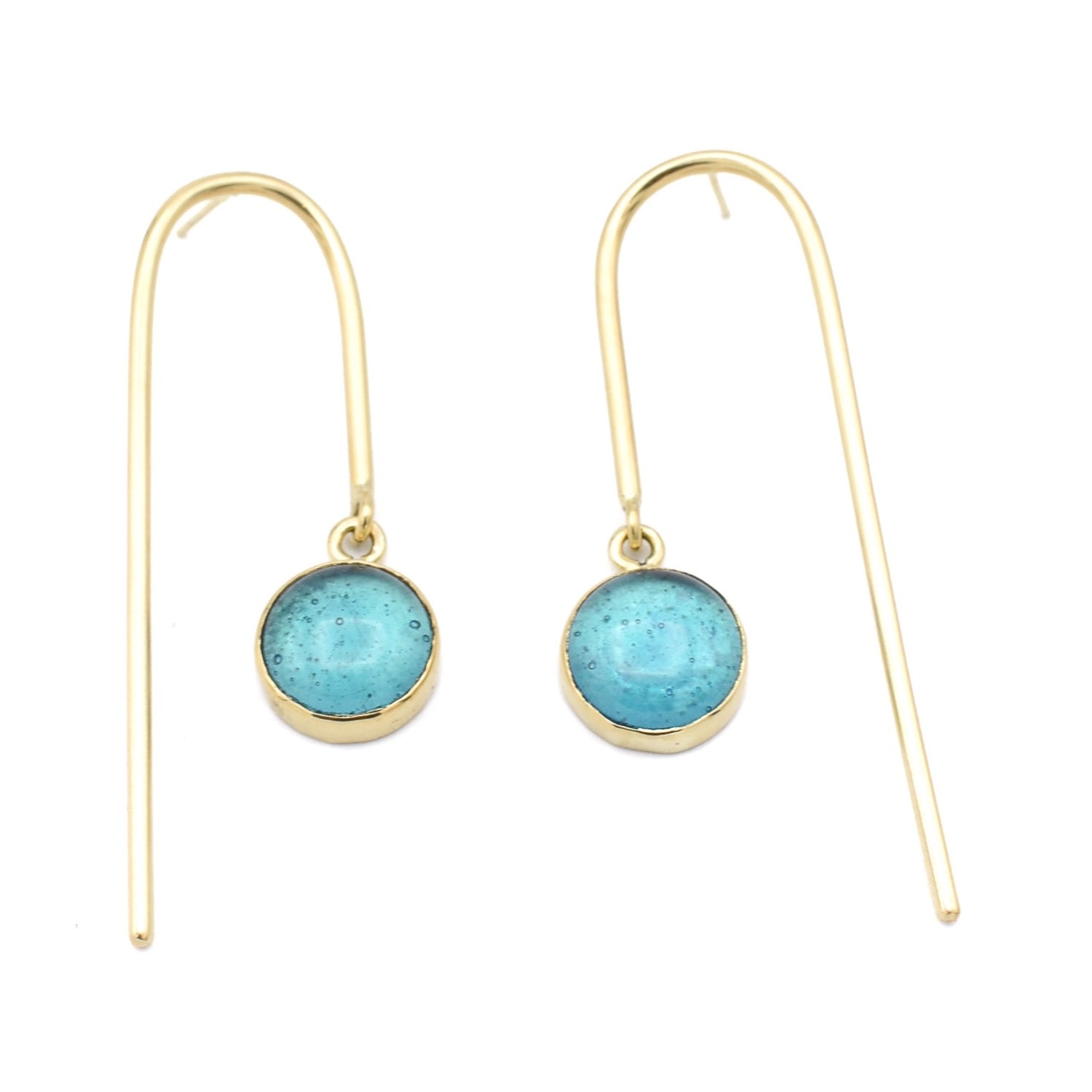 Lala Salama Women's Glass Earrings - Sea Blue In Blue