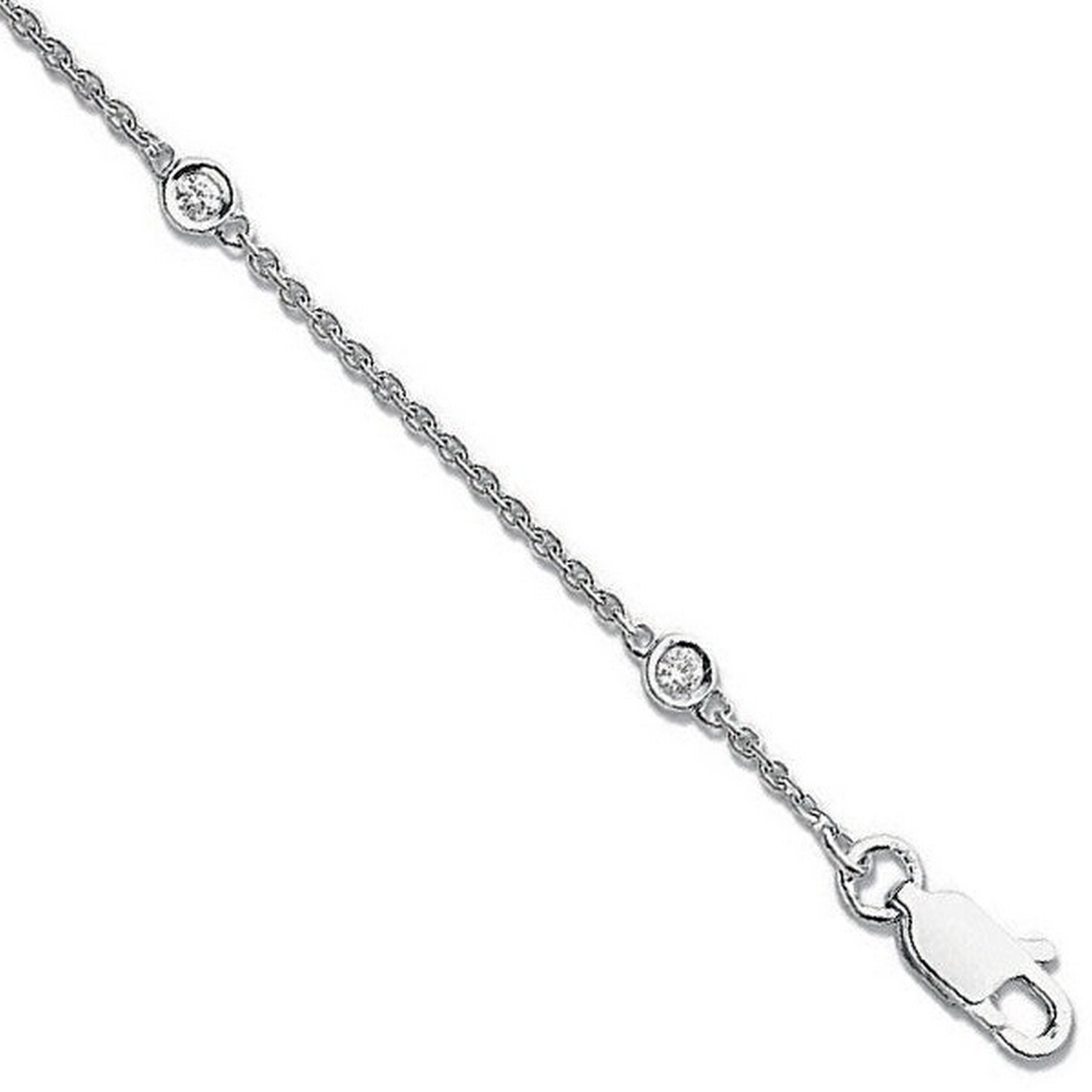 Women’s White Gold Diamond By The Inch Rubover Bracelet Cervin Blanc