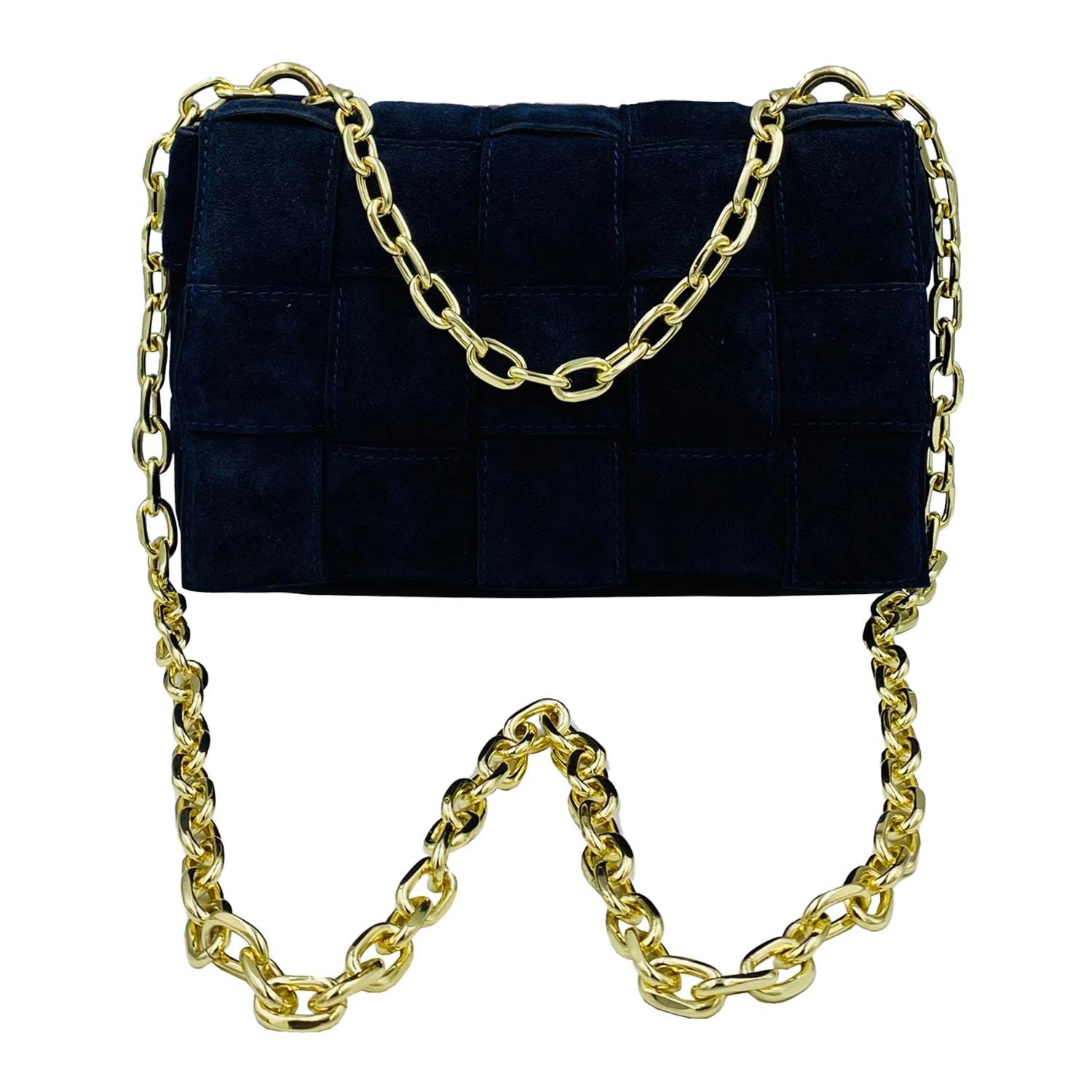 Women’s Braided Suede Handbag Navy Blue One Size Angelika Jozefczyk