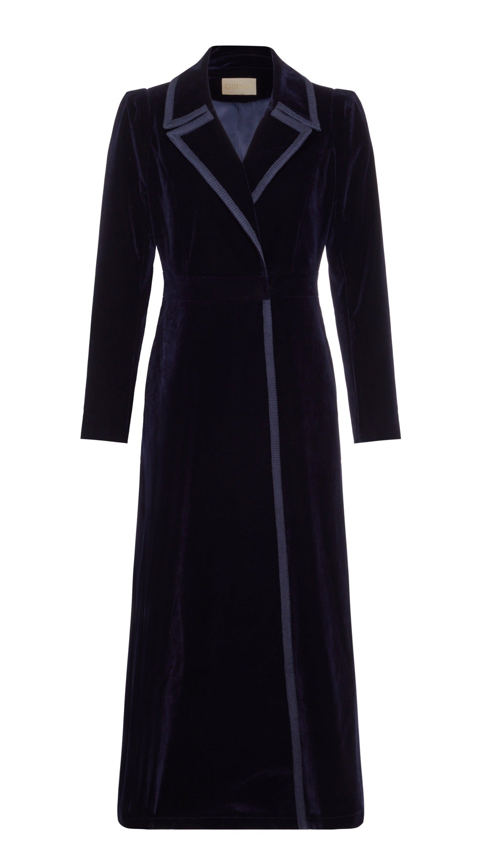 Women’s Navy Blue Velvet Dress Coat Xxs Guinea