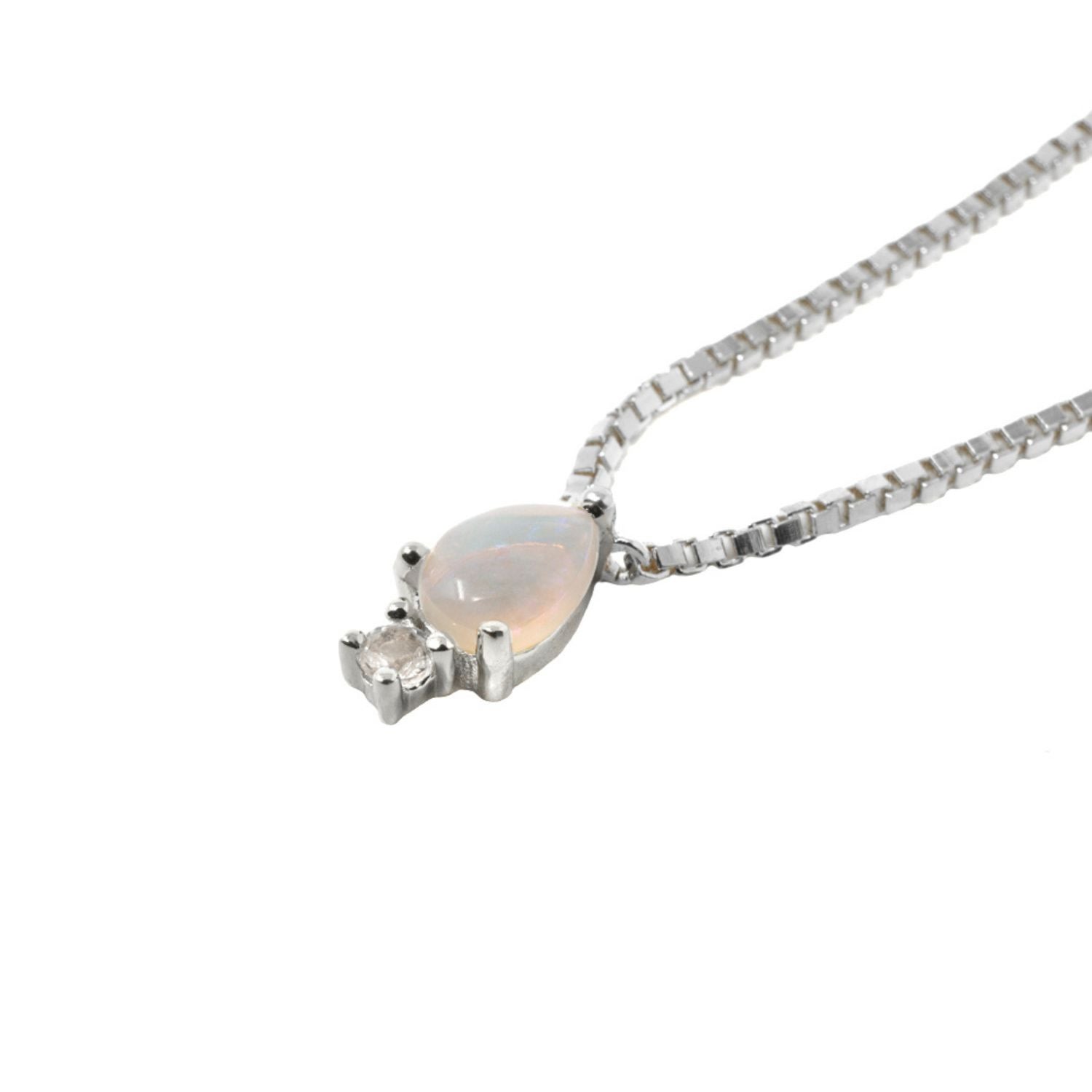 Women’s Atarah Necklace- Opal & White Topaz- Silver Nasi Silver