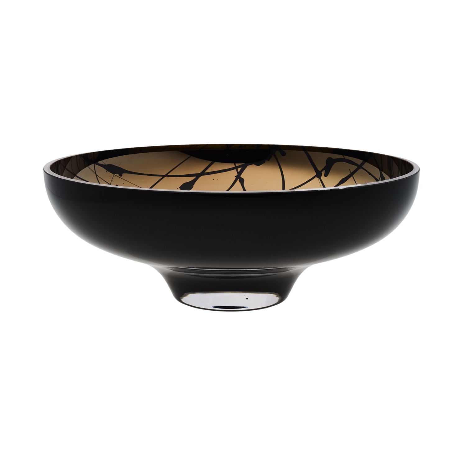 An&angel Gold / Black Titan Large Splashed Black Bowl In Multi