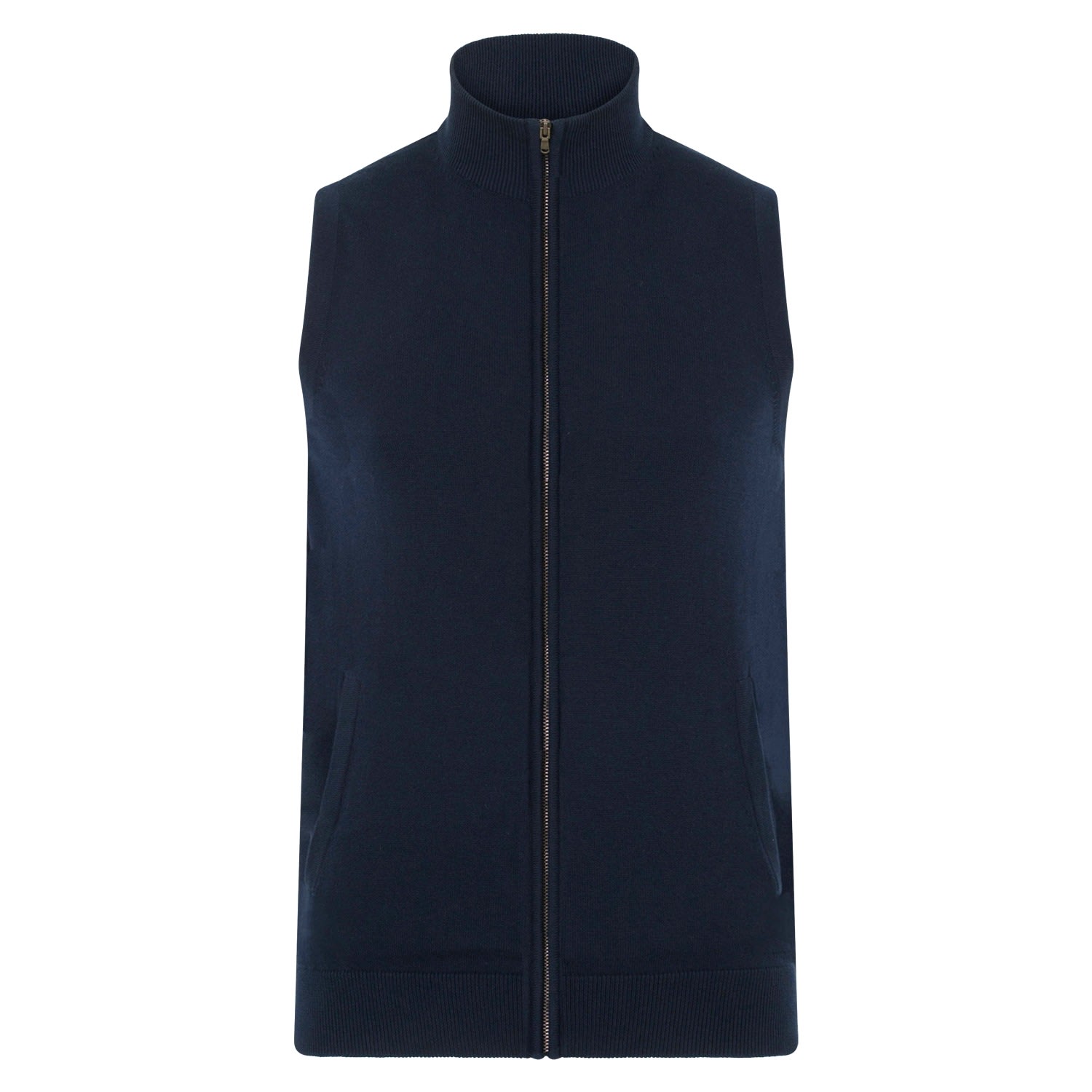 Paul James Knitwear Blue Mens Lightweight Cotton Zip Through Andrew Gilet - Navy In Blue