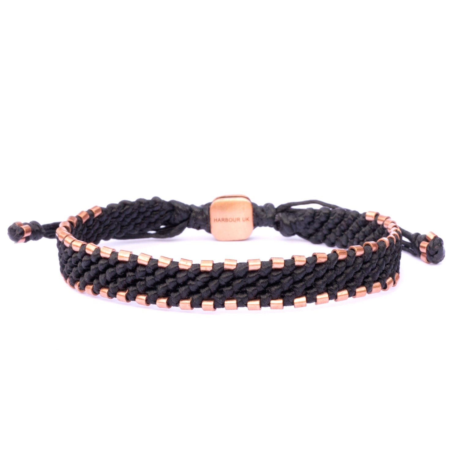 Harbour Uk Bracelets Solid Copper Bracelet For Mens All Black - Hampton Connection In Black