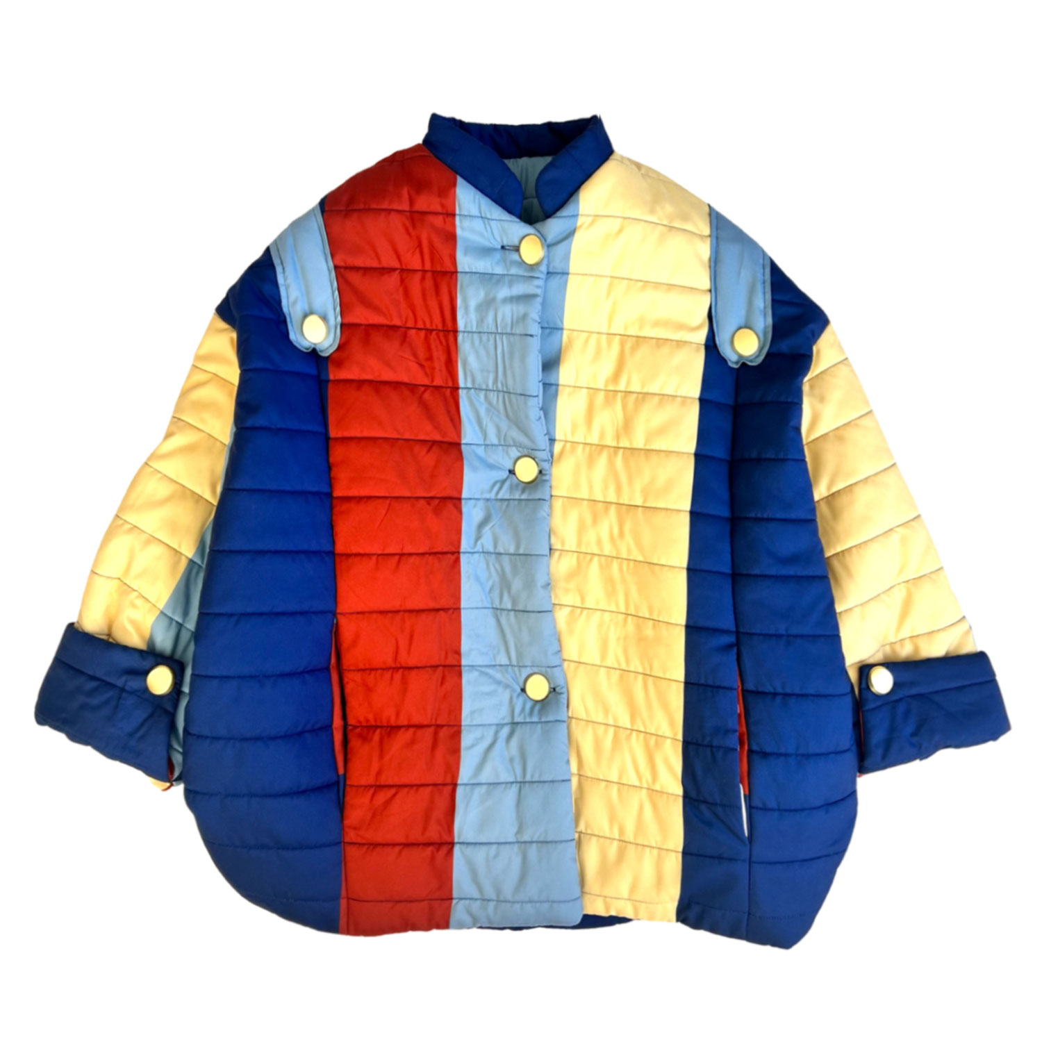 Women’s Blue / Yellow / Orange Majorelle Quilted Striped Jacket One Size L2R the Label