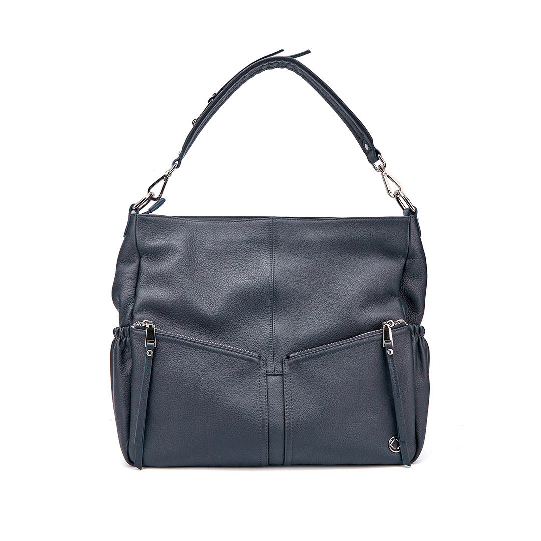 Kerikit England Women's Black Lennox Demi Navy Leather Handbag - Limited Edition In Black