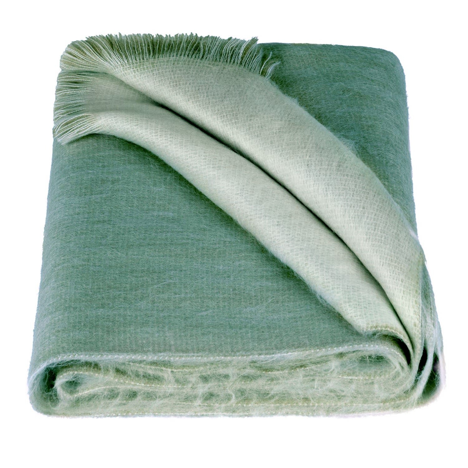 Alpaca Loca Women's Grey / Green Double Scarf Light Grey / Emerald Green