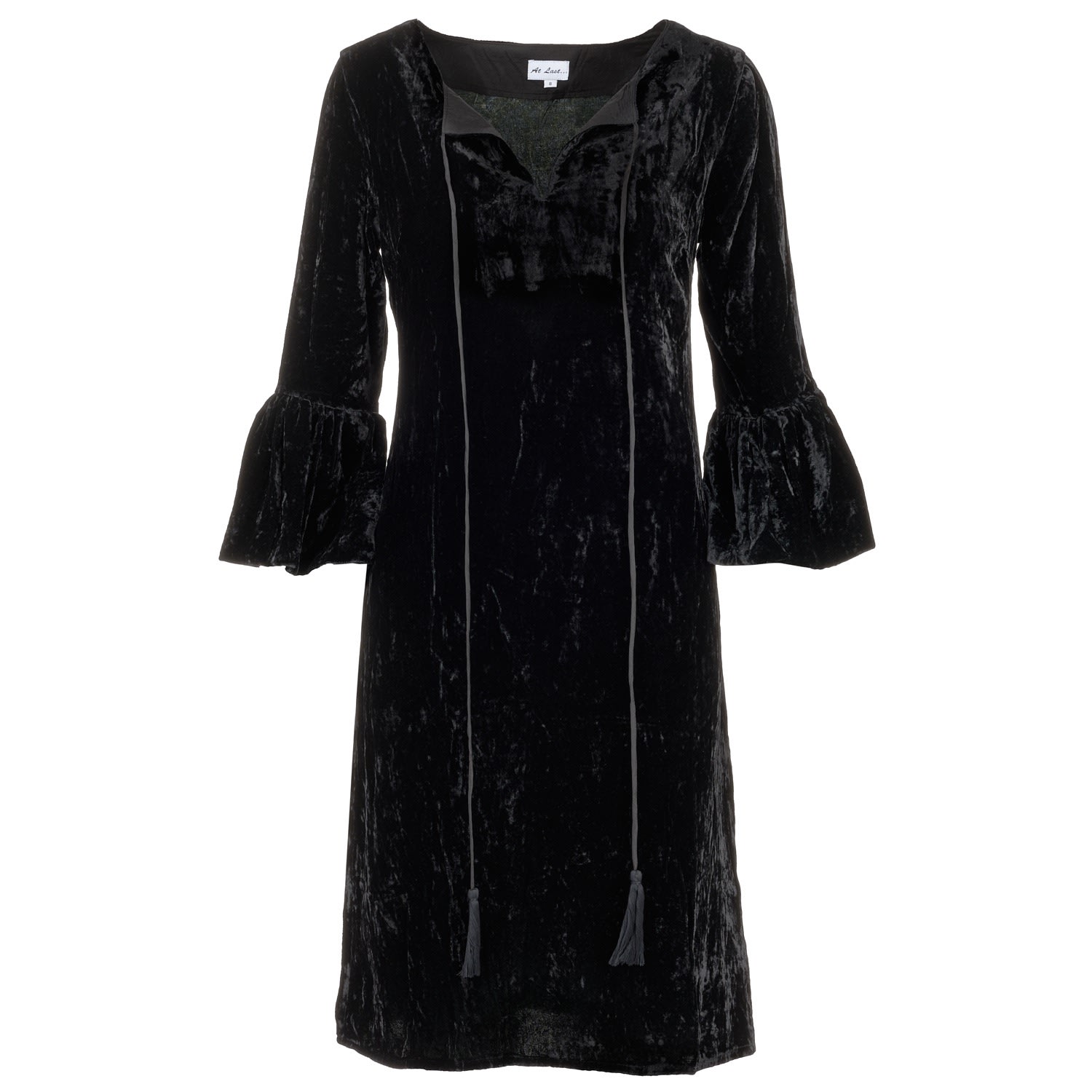 Women’s Silk Velvet Belle Tassel Dress In Black Small At Last...