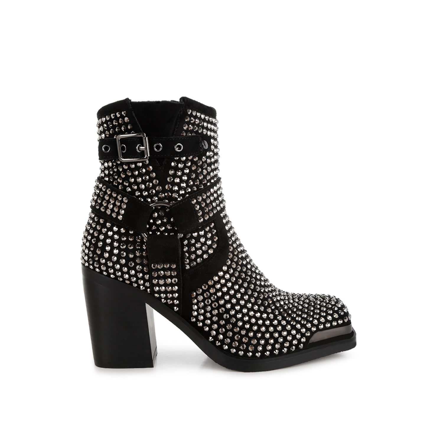 Rag & Co Women's Babbon Studded Harness Detail Ankle Boots In Black By  In Animal Print