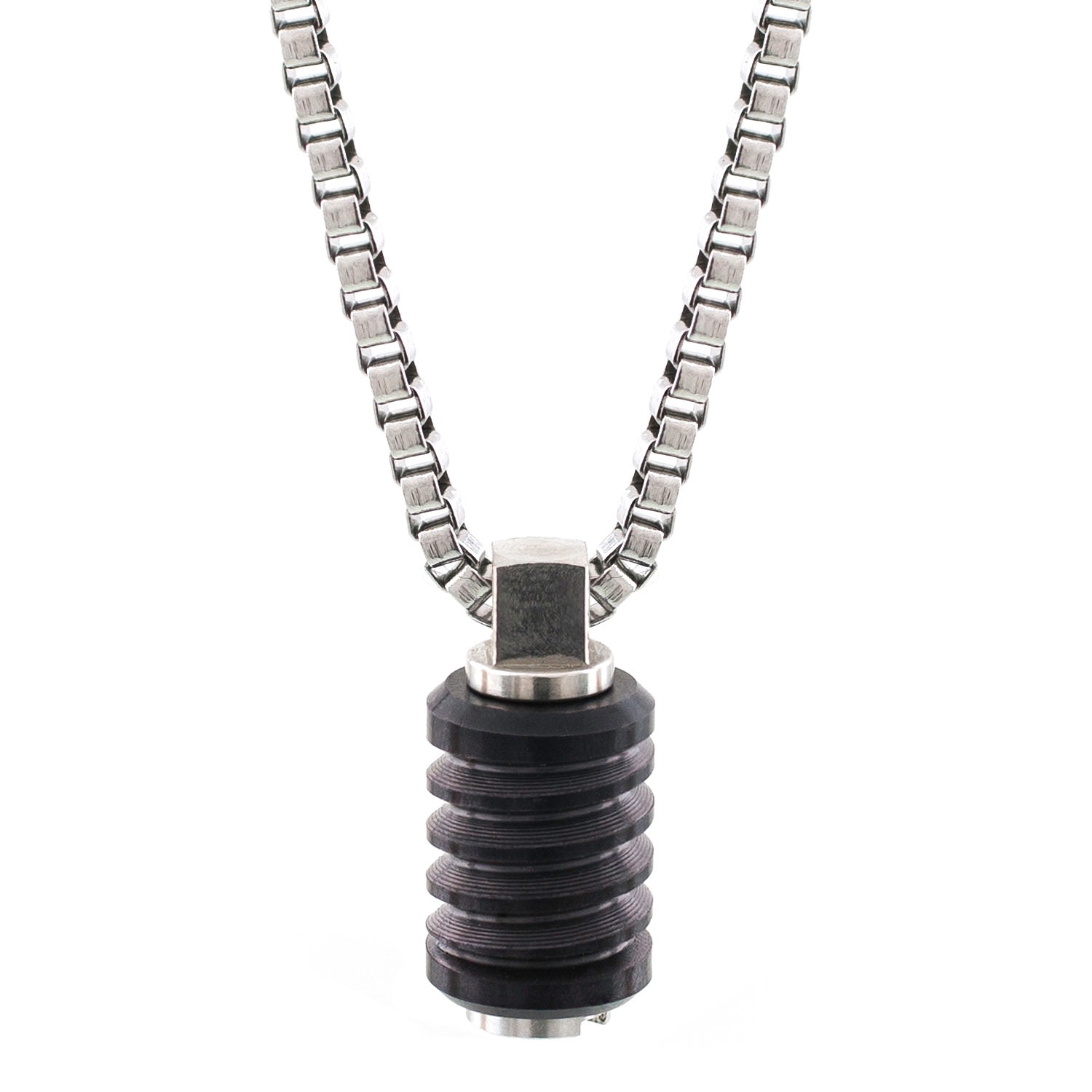 Men’s Black Jet Anthracite Necklace Bailey of Sheffield