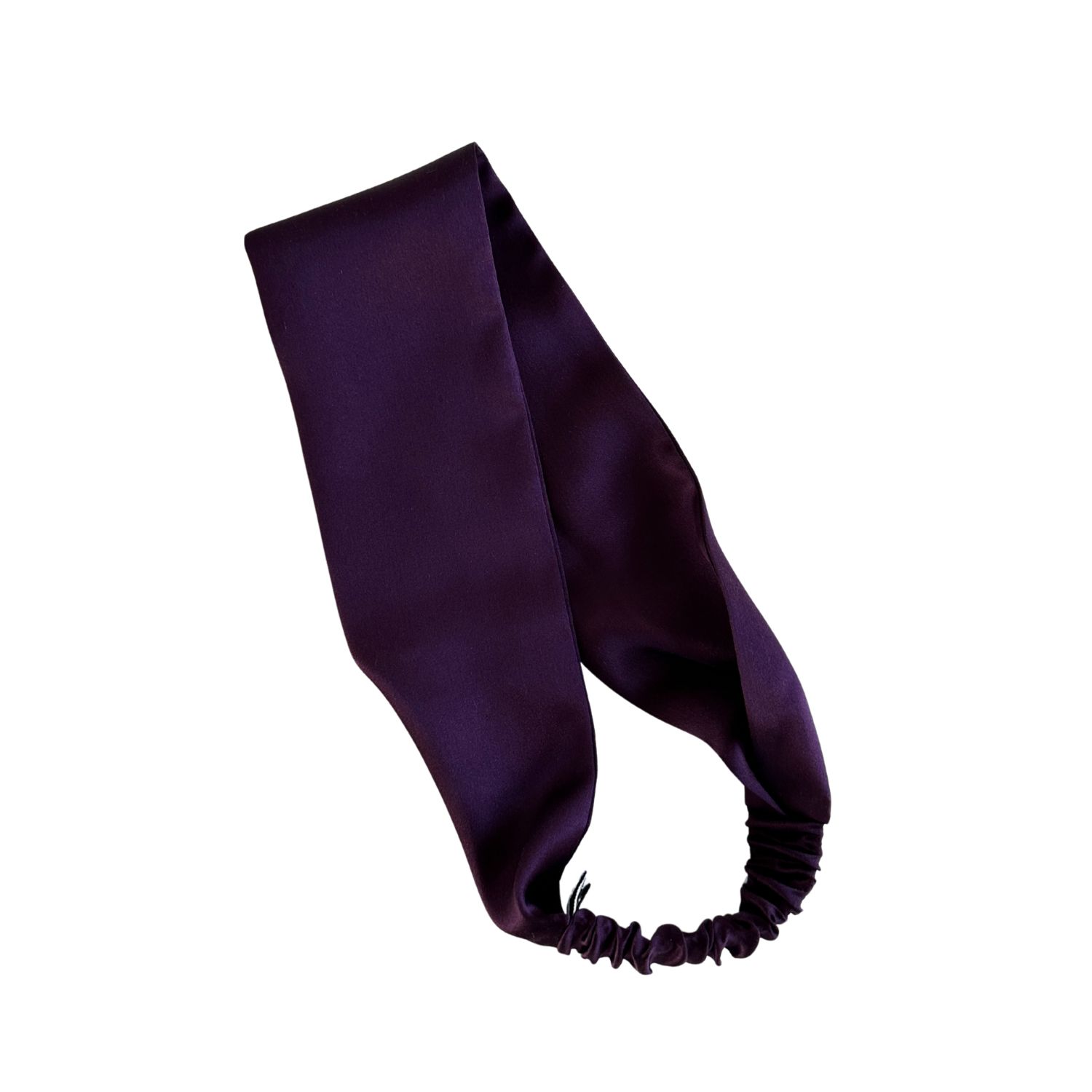 Sylki Women's Purple Silk Headband - Wide - Plum In Brown