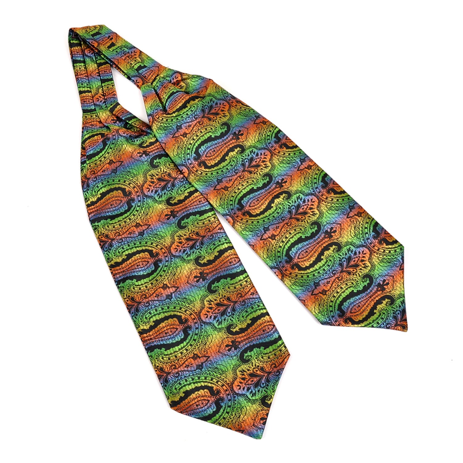 David Wej Men's Self Tie Paisley Cravat – Multicolored