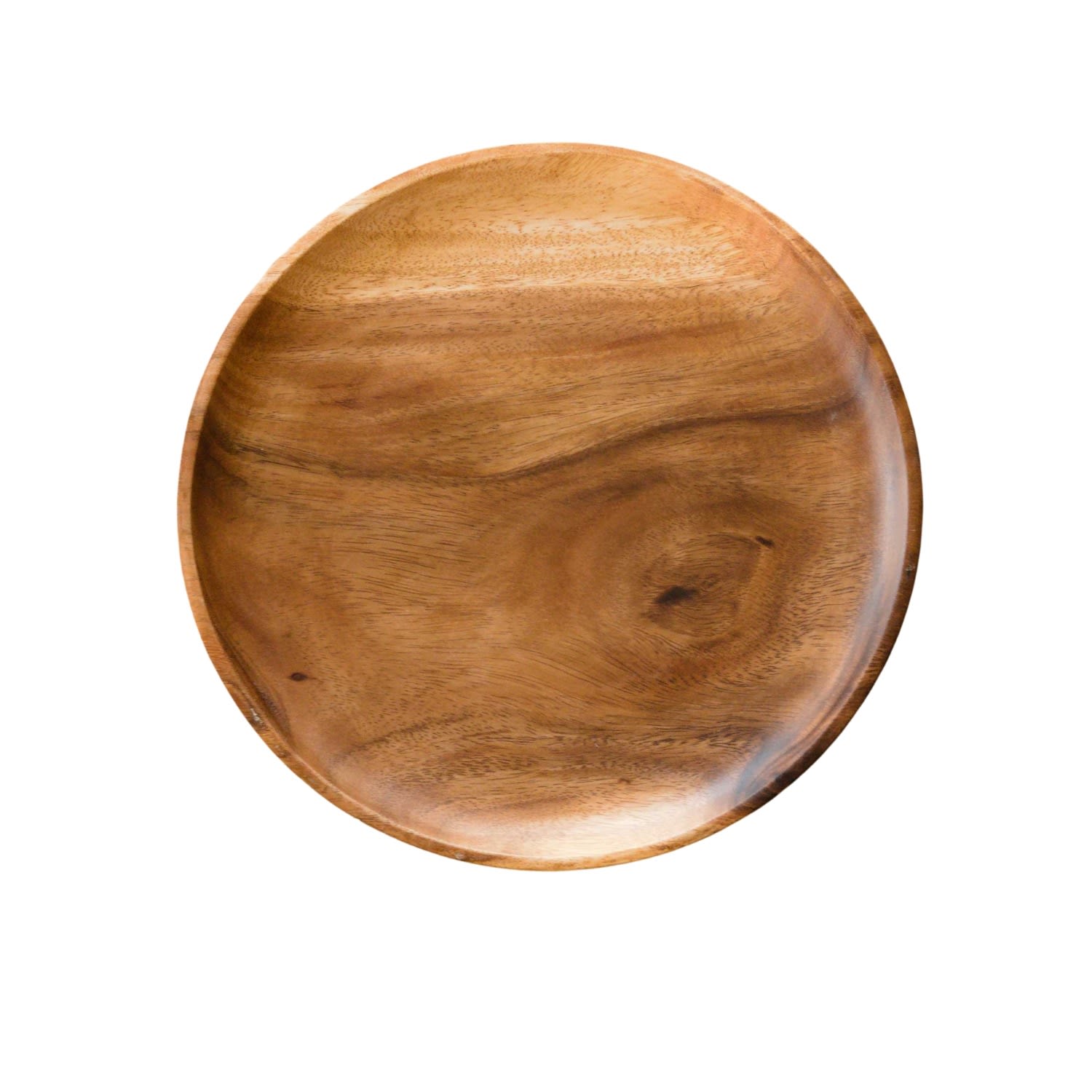 Neutrals Set Of Two, Acacia Round Twelve Inch Wood Plate - Charger Plate Likhâ