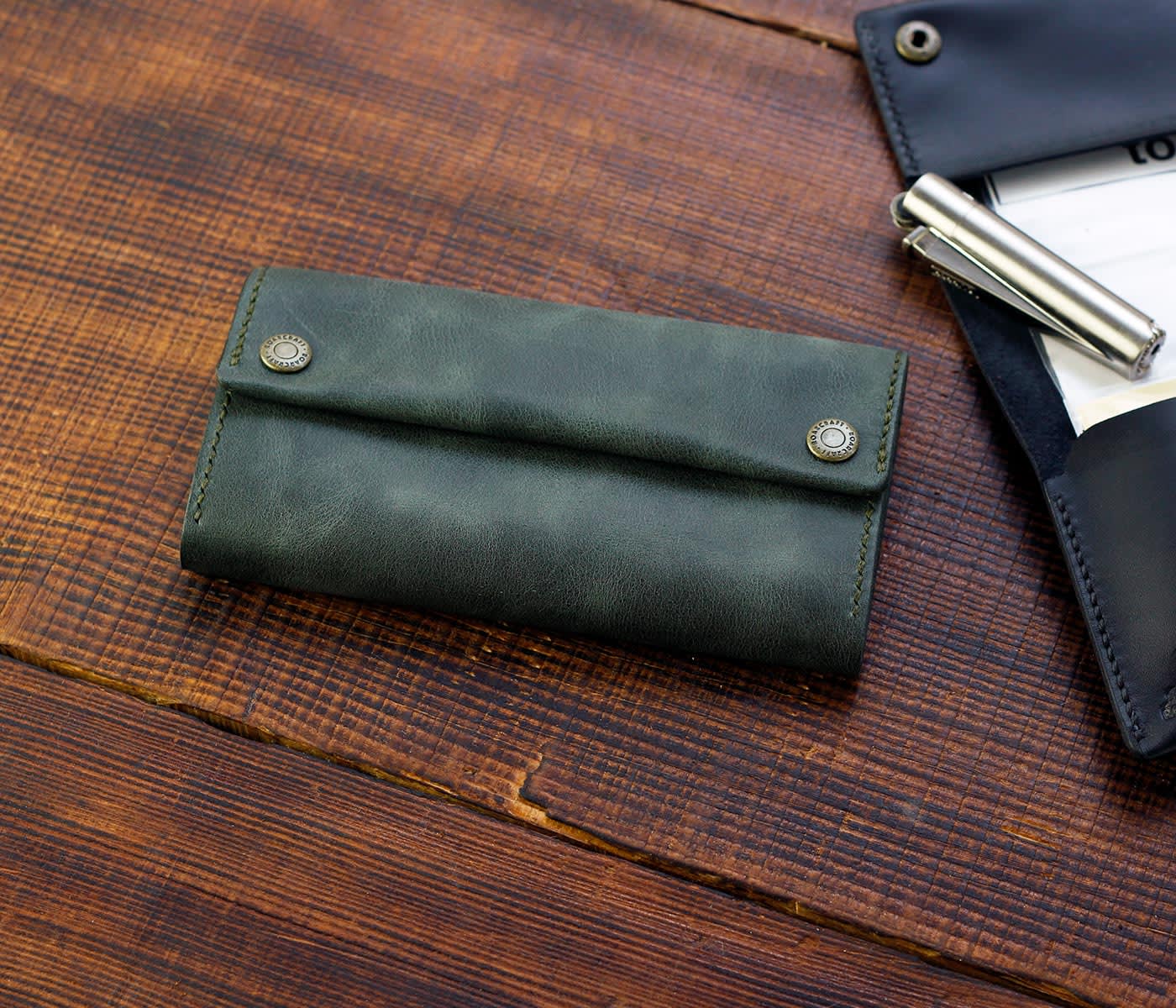 Leather Tobacco Pouch with Papers Section TPZ-P Buffalo 50gm