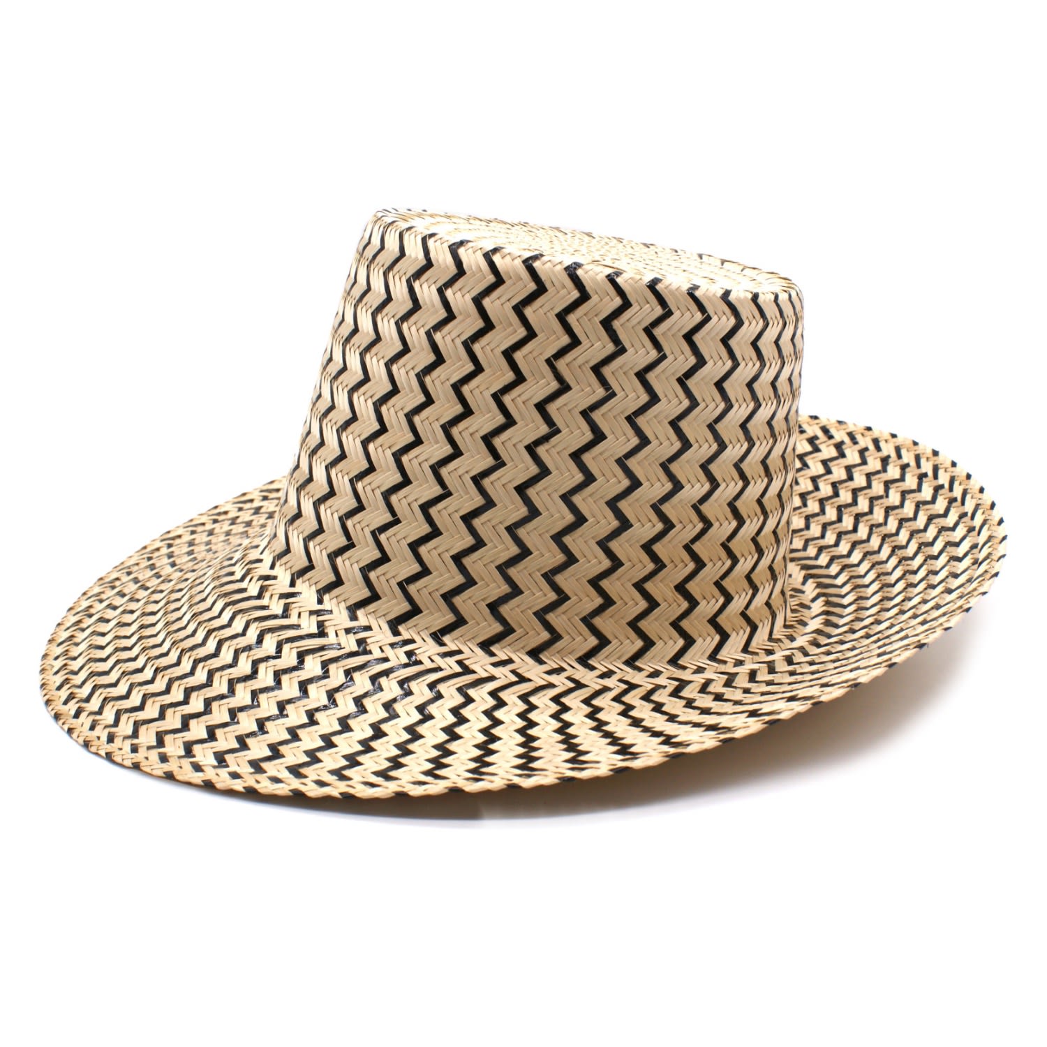 Women’s Neutrals / Black Viajero Black Short Brim Straw Hat Small Washein