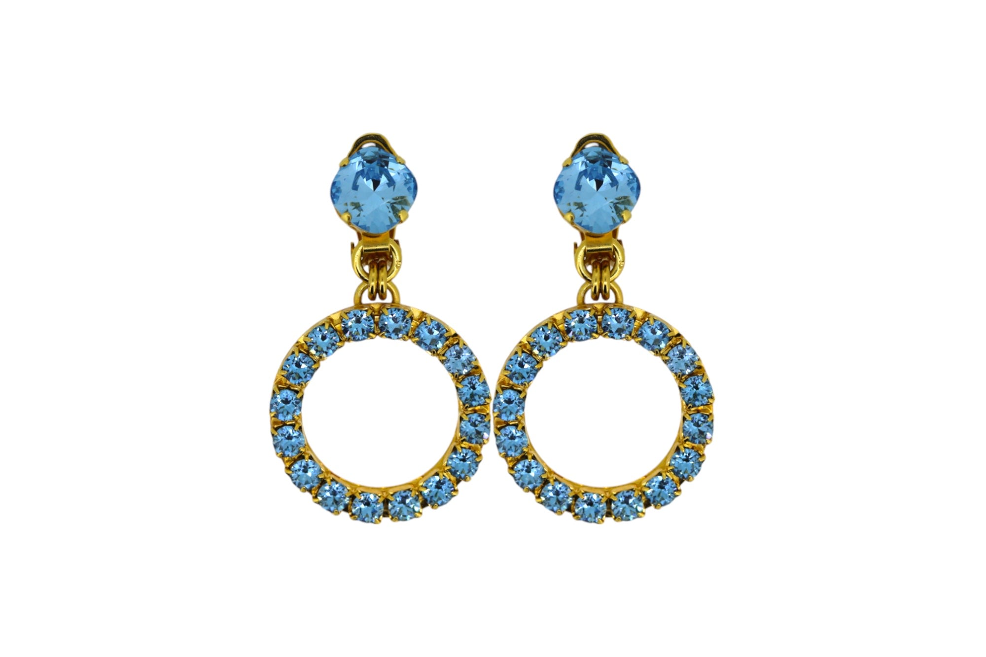 Vickisarge Women's The Small Blue Hoop Earrings In Gold - Pierced