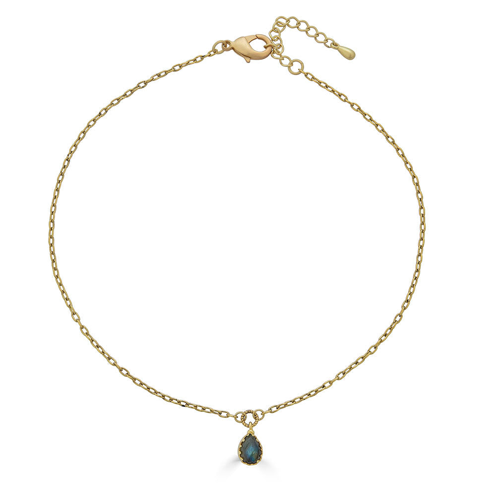 Loni Paul Jewelry Women's Gold Labradorite Prong Pendant Necklace In Gold