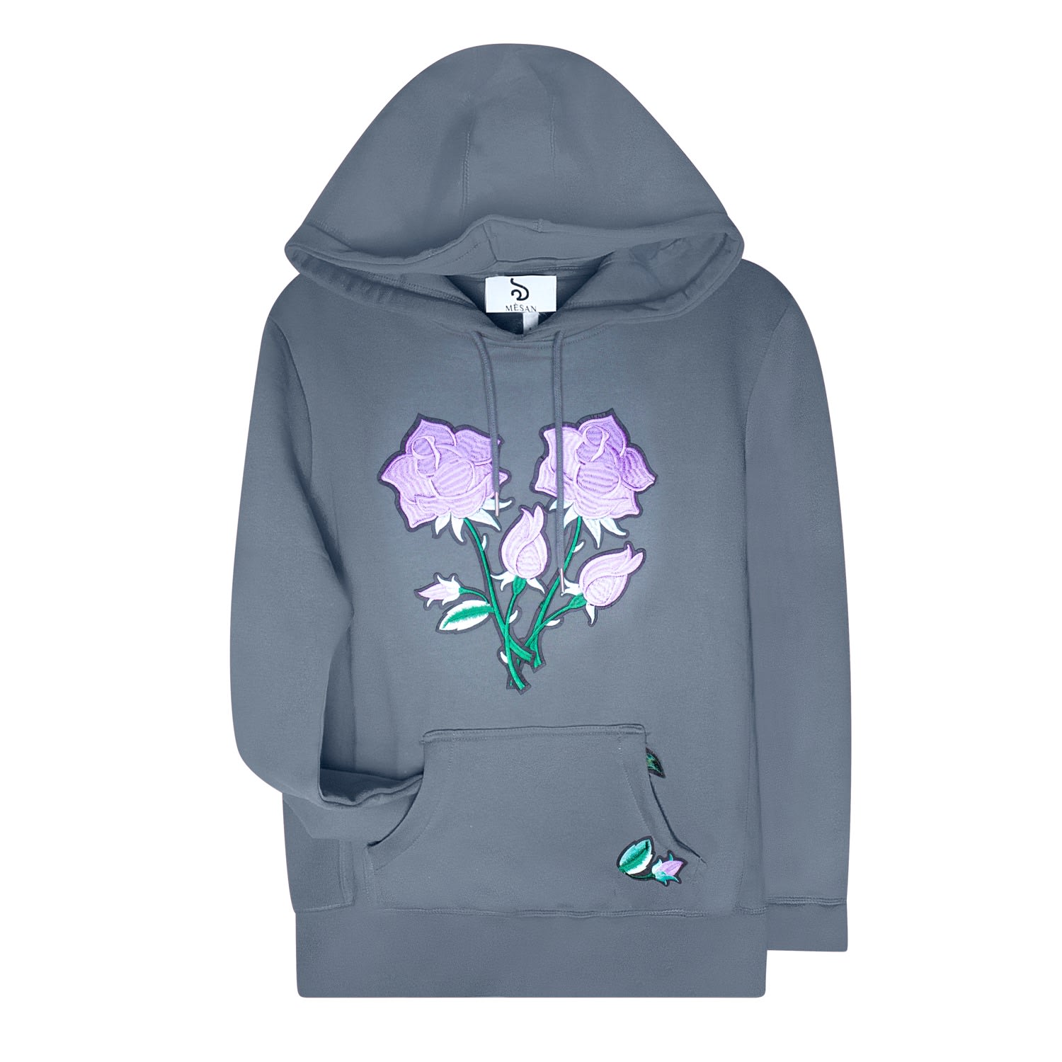 Mèsan Women's Floral Organic Cotton Sweatshirt Slate Grey In Grey