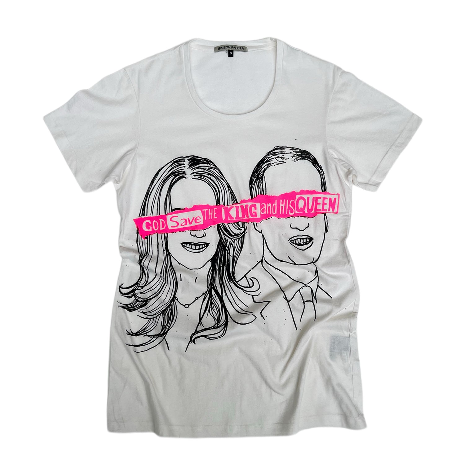 Simeon Farrar Women's White God Save The King And His Queen T-shirt In White
