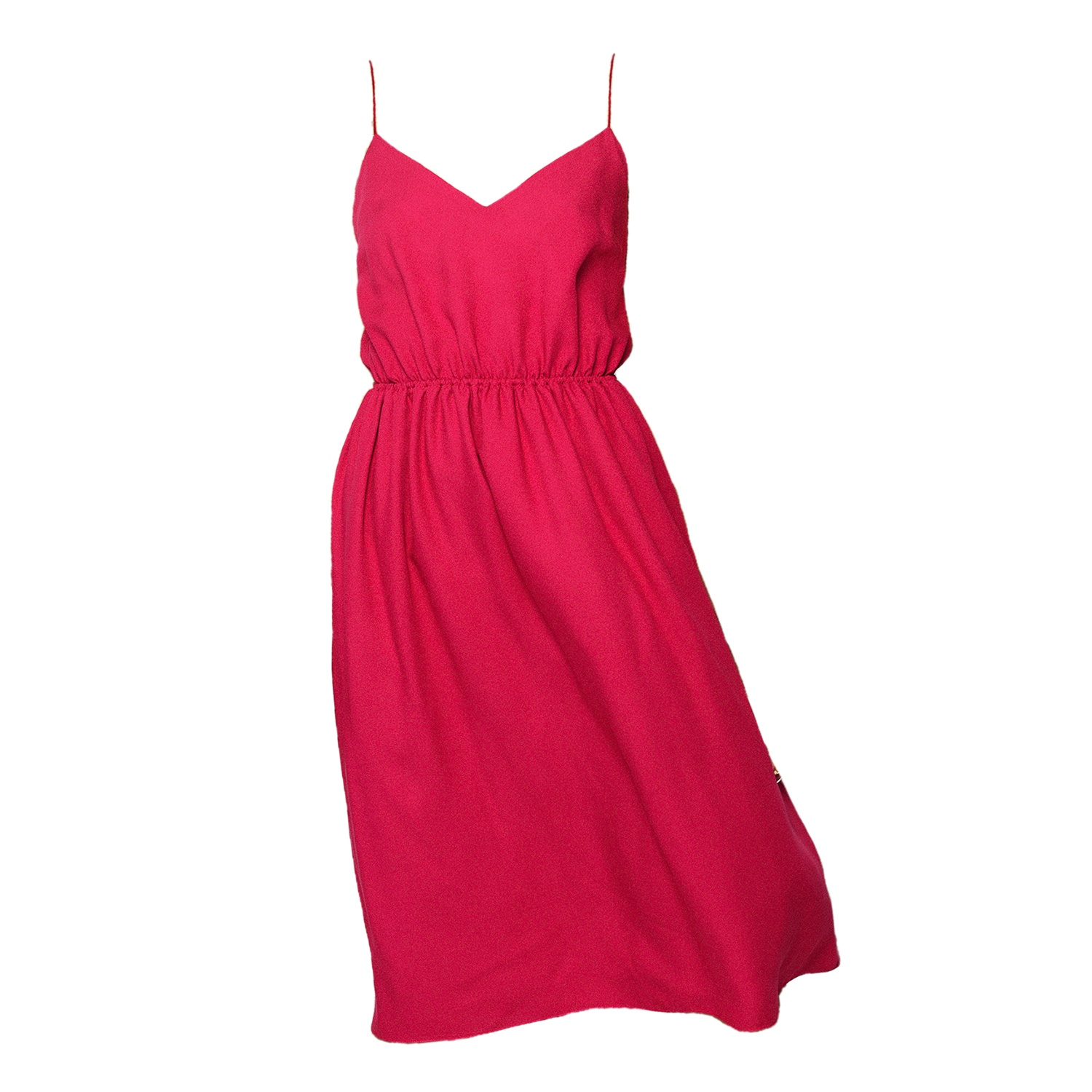 Women's Pink Valeria Spaghetti-Straps Elasticated Party Midi Dress - Fuchsia | Extra Small | 2Kstyle