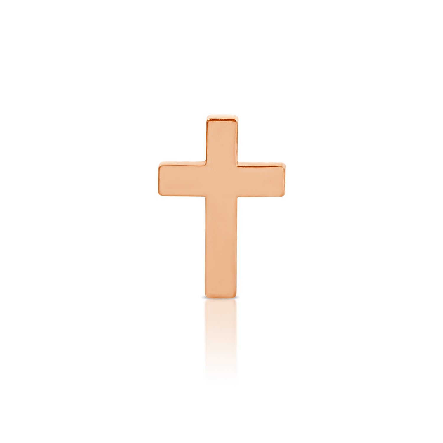 Maya Brenner Women's Charm Stud - 14k Rose Gold - Cross In Gold