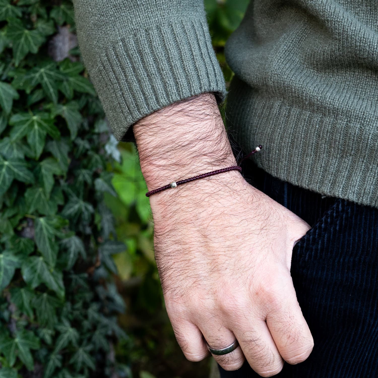 Silver Evil Eye & Handmade Rope Bracelet For Men - Red by Harbour UK  Bracelets