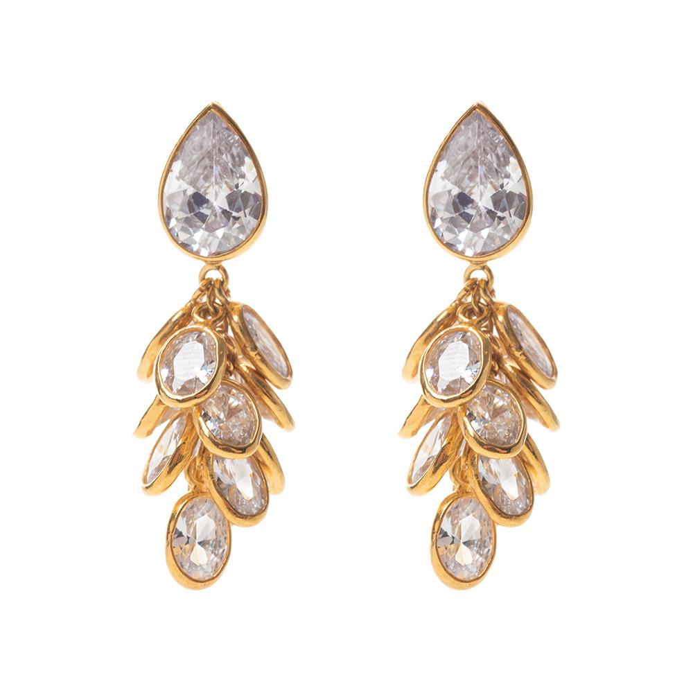 Freya Rose Women's Petite Gold Vermeil Crystal Drops In Gold
