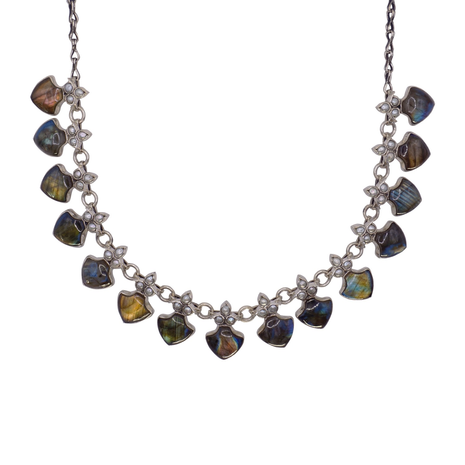 Women’s Rani Necklace Labradorite And Pearl Polki