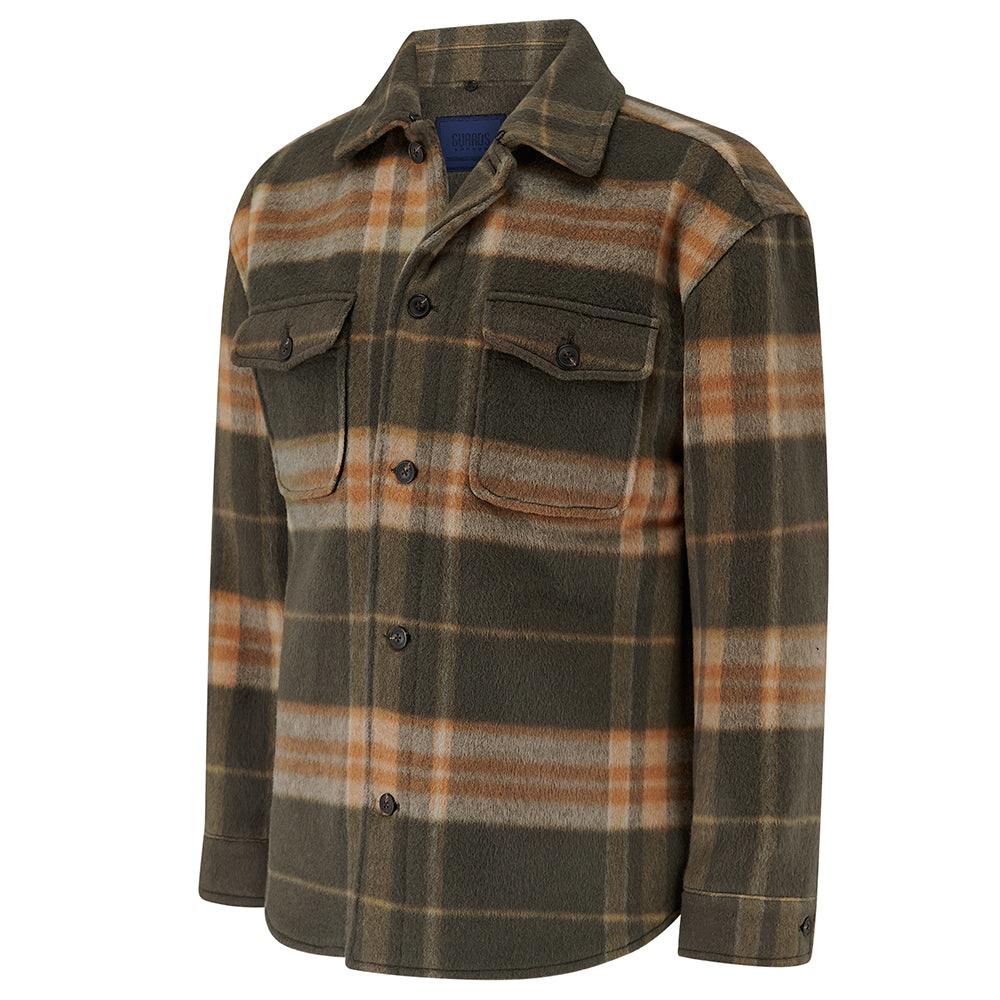 Men's Welsh Check Wool Overshirt - Green | Small | Guards London