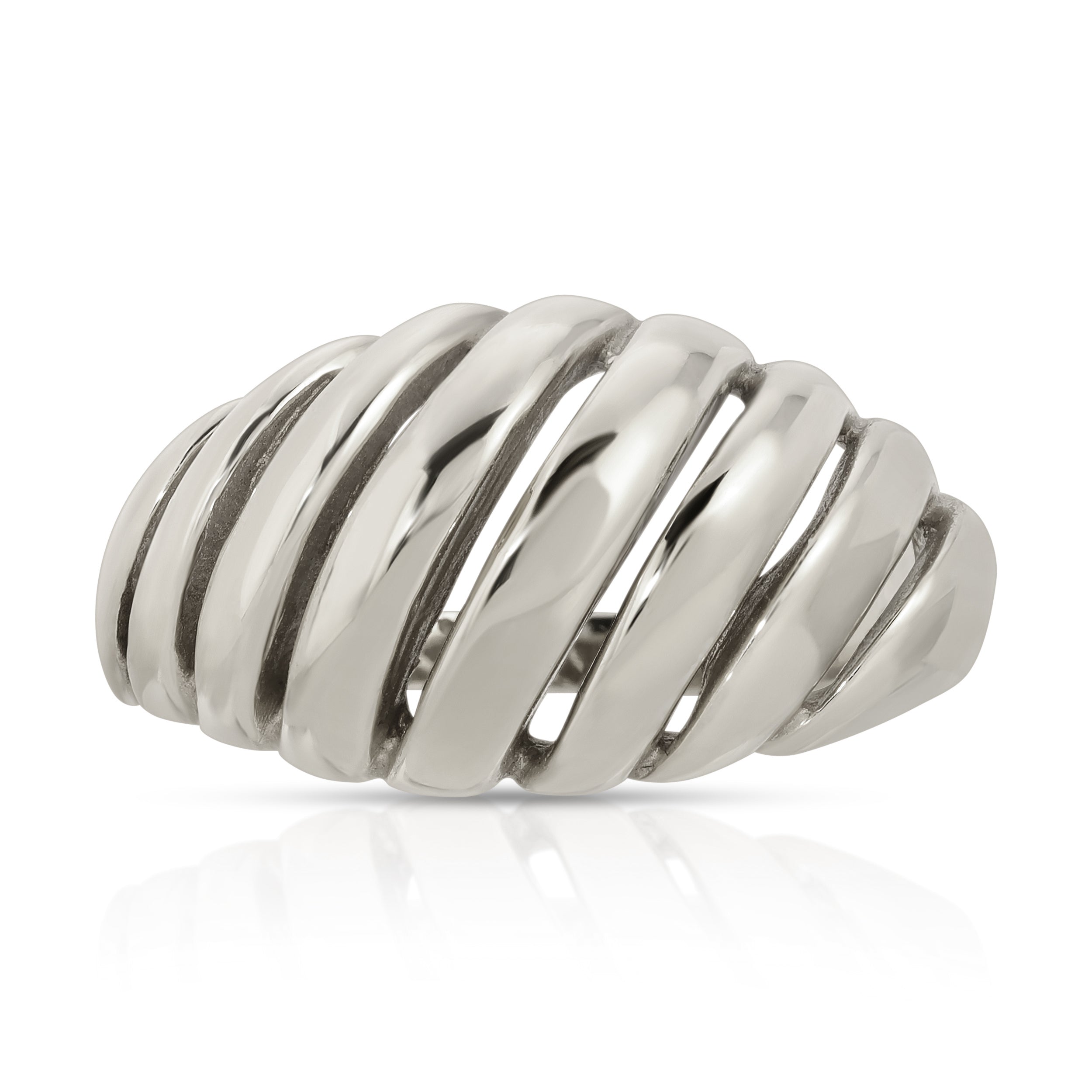 Maya Brenner Women's Etched Paris Ring - White Gold In Metallic
