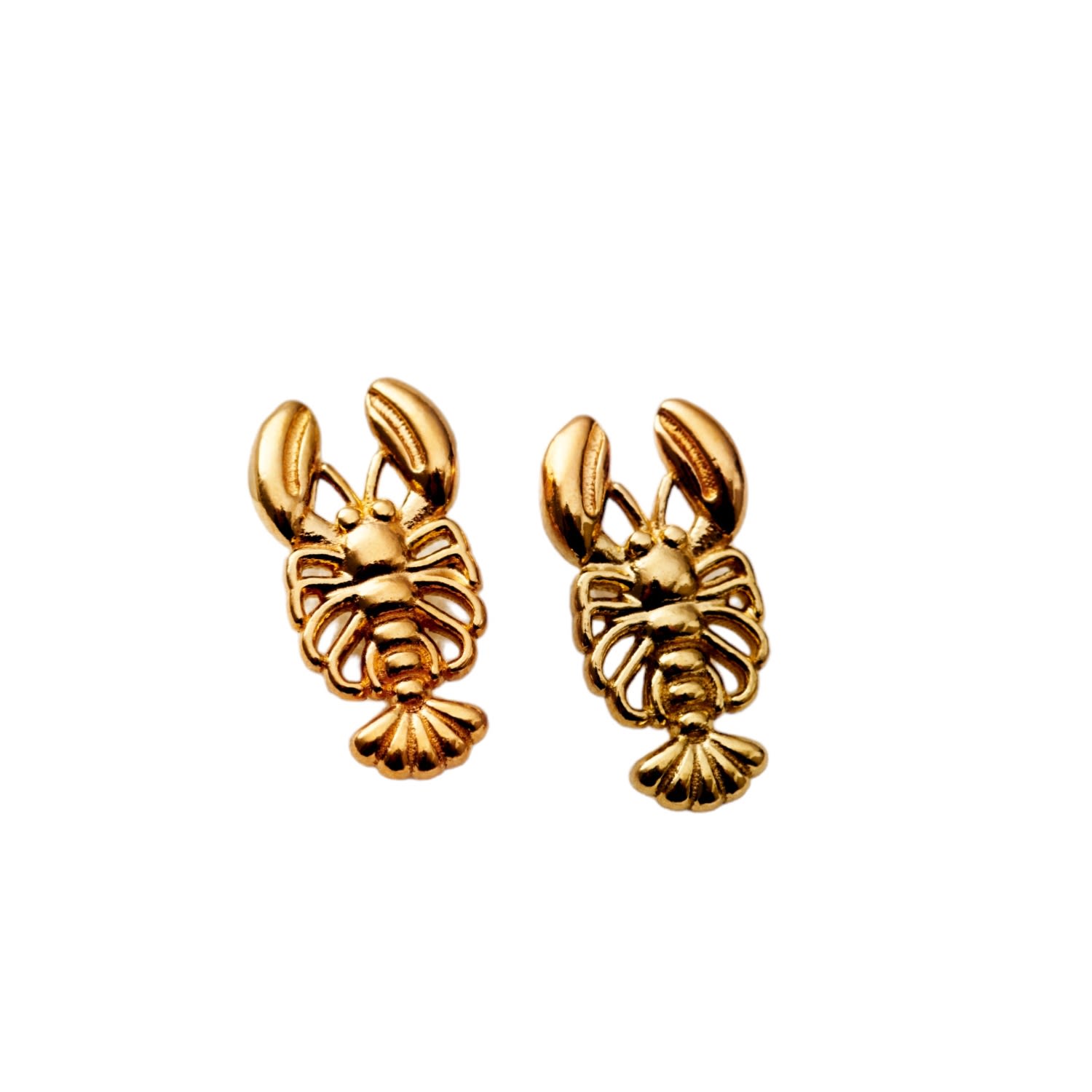 Posh Totty Designs Women's Yellow Gold Plated Lobster Stud Earrings In Gold