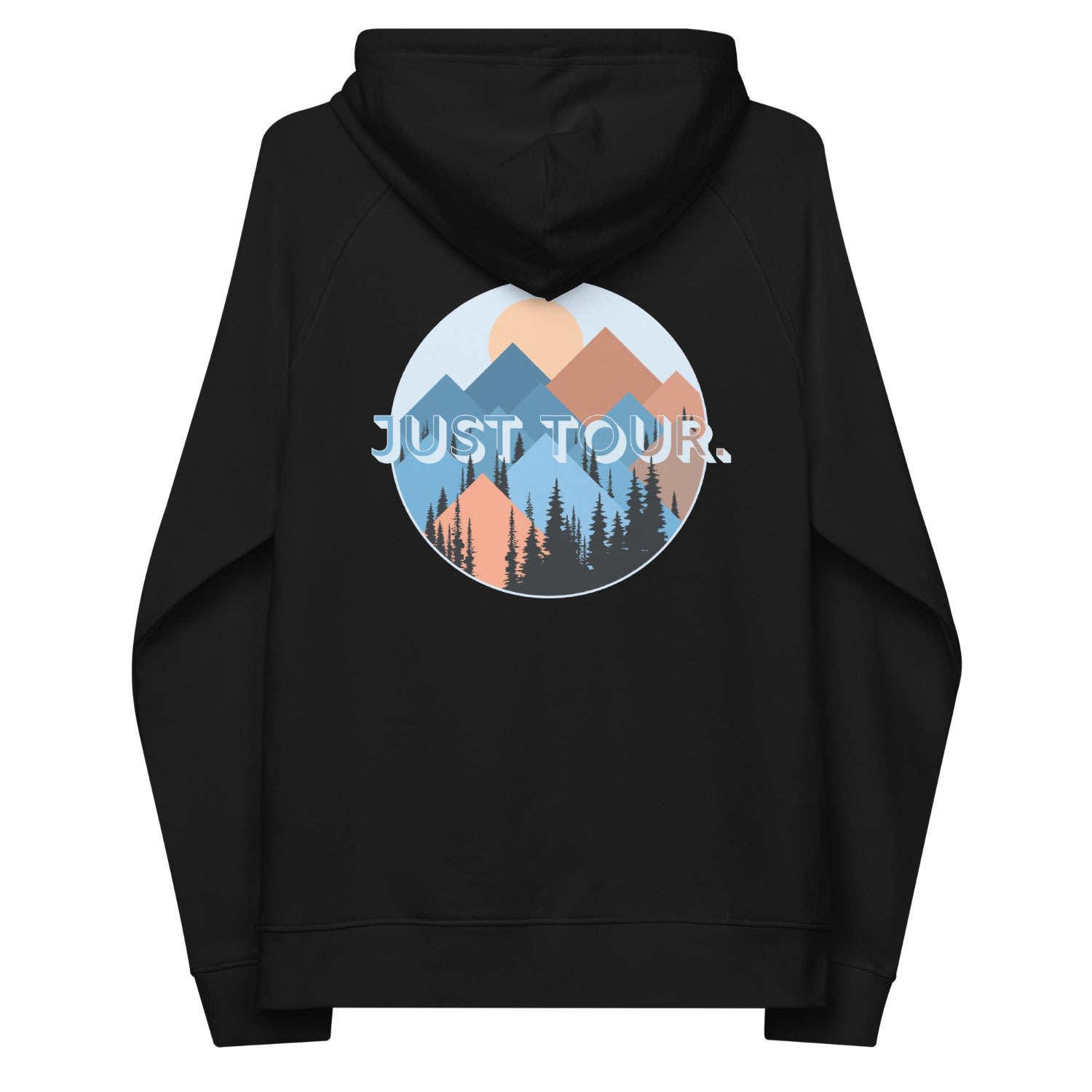 Anchor & Crew Black Just Tour. Seeker Organic Cotton Raglan Hoodie - Women In Black