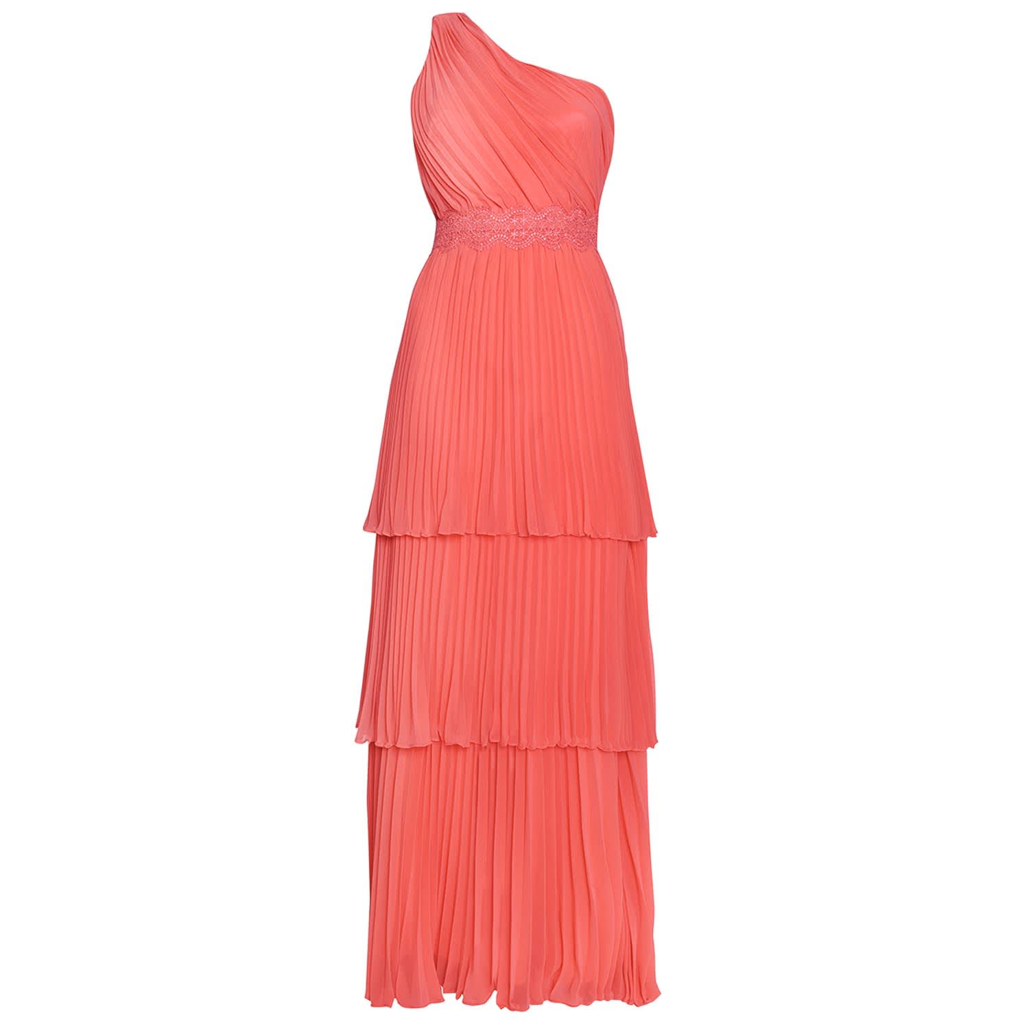 one shoulder pleated maxi dress