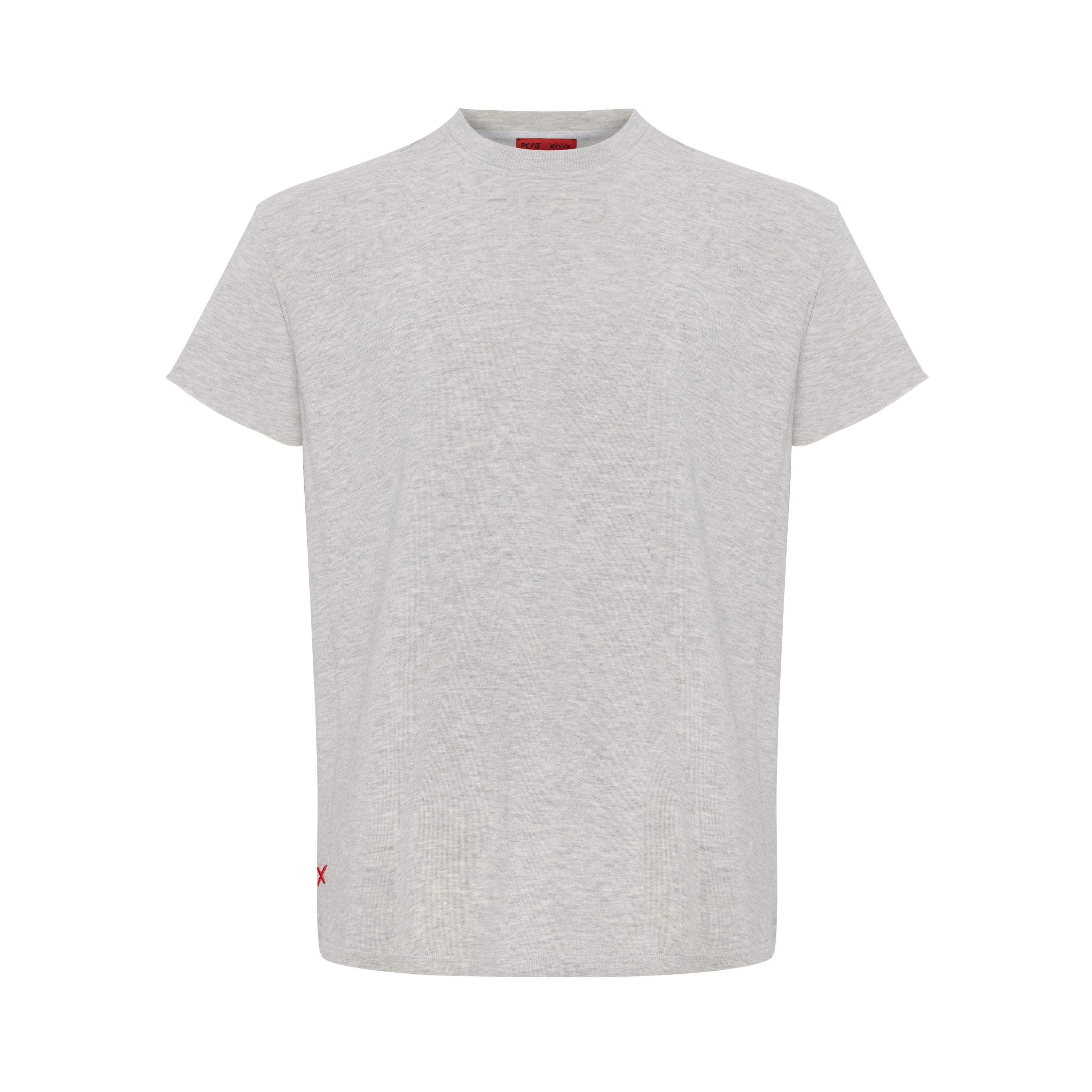 Pcfg Men's Grey Cotton Tshirt With Emboss Print In Gray