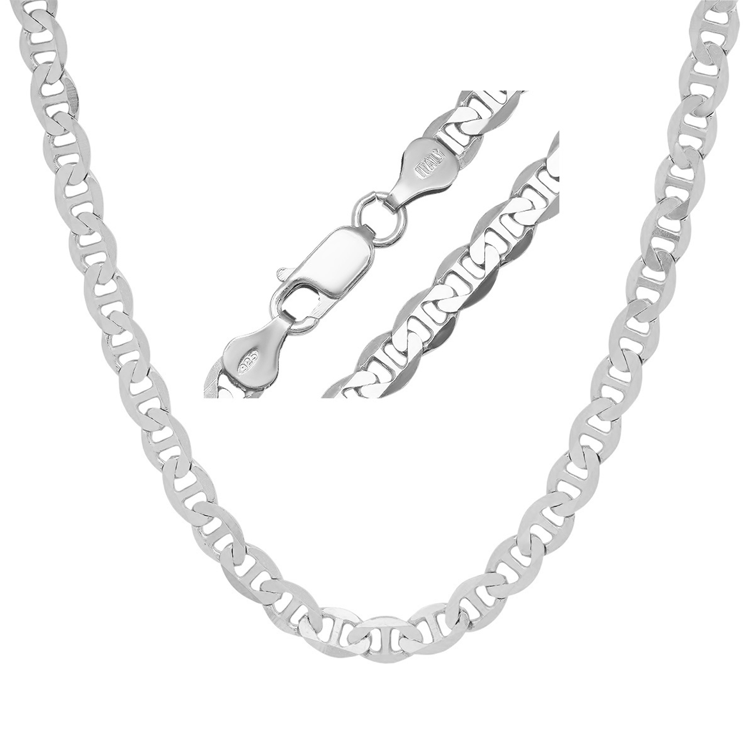 Anchor Chain 2mm Sterling Silver 925 Italian Anchor/Mariner Chain 