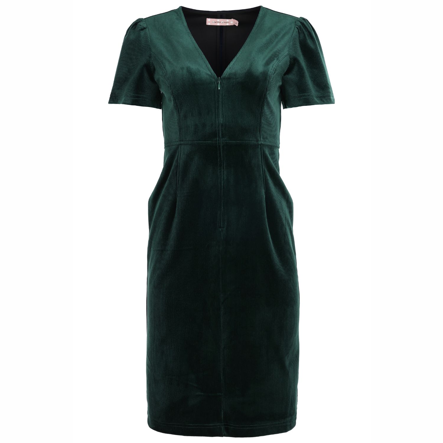 Traffic People Women's Corrie Bratter Returns Cord Wiggle Dress In Green