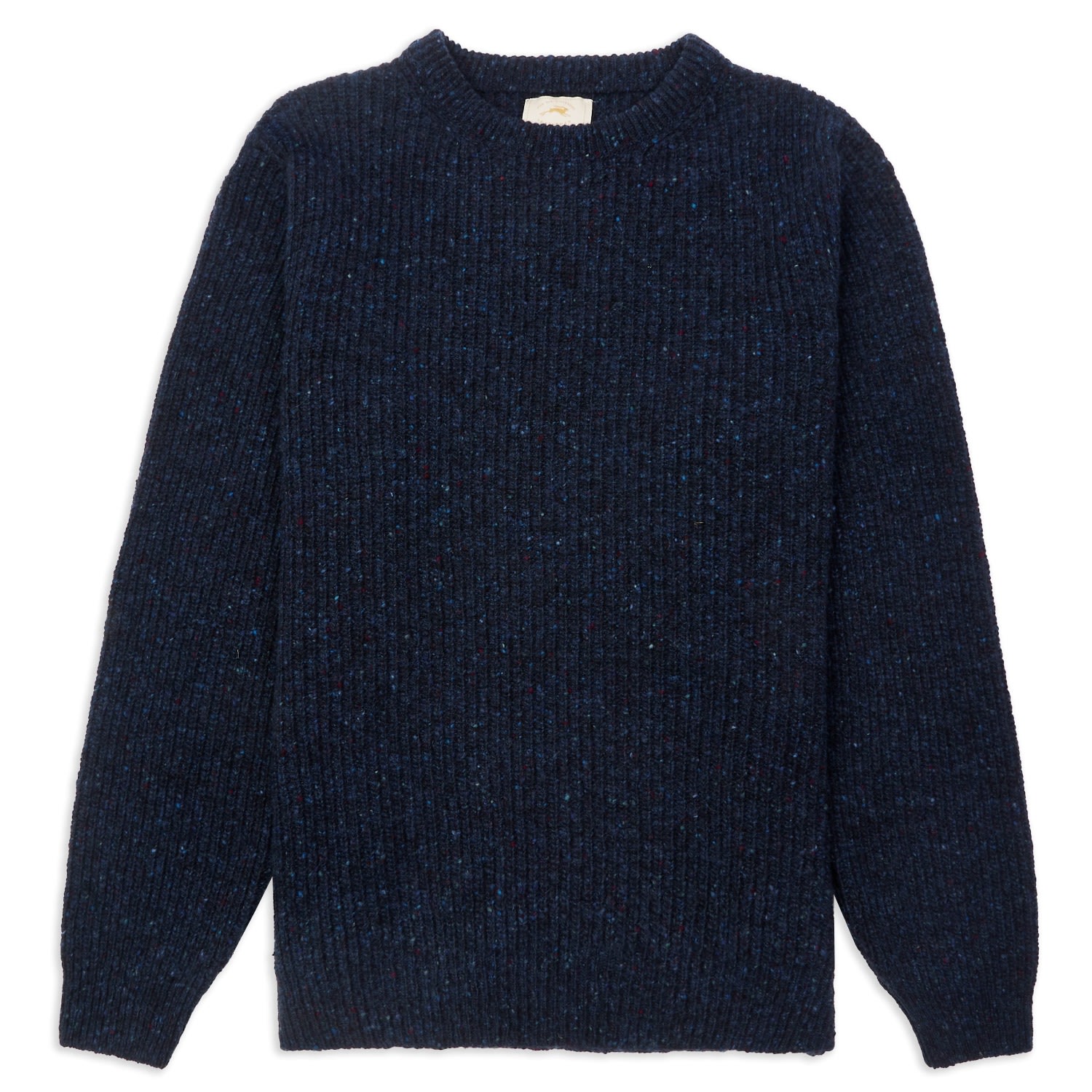 Burrows And Hare Men's Blue Ribbed Donegal Jumper - Navy In Black