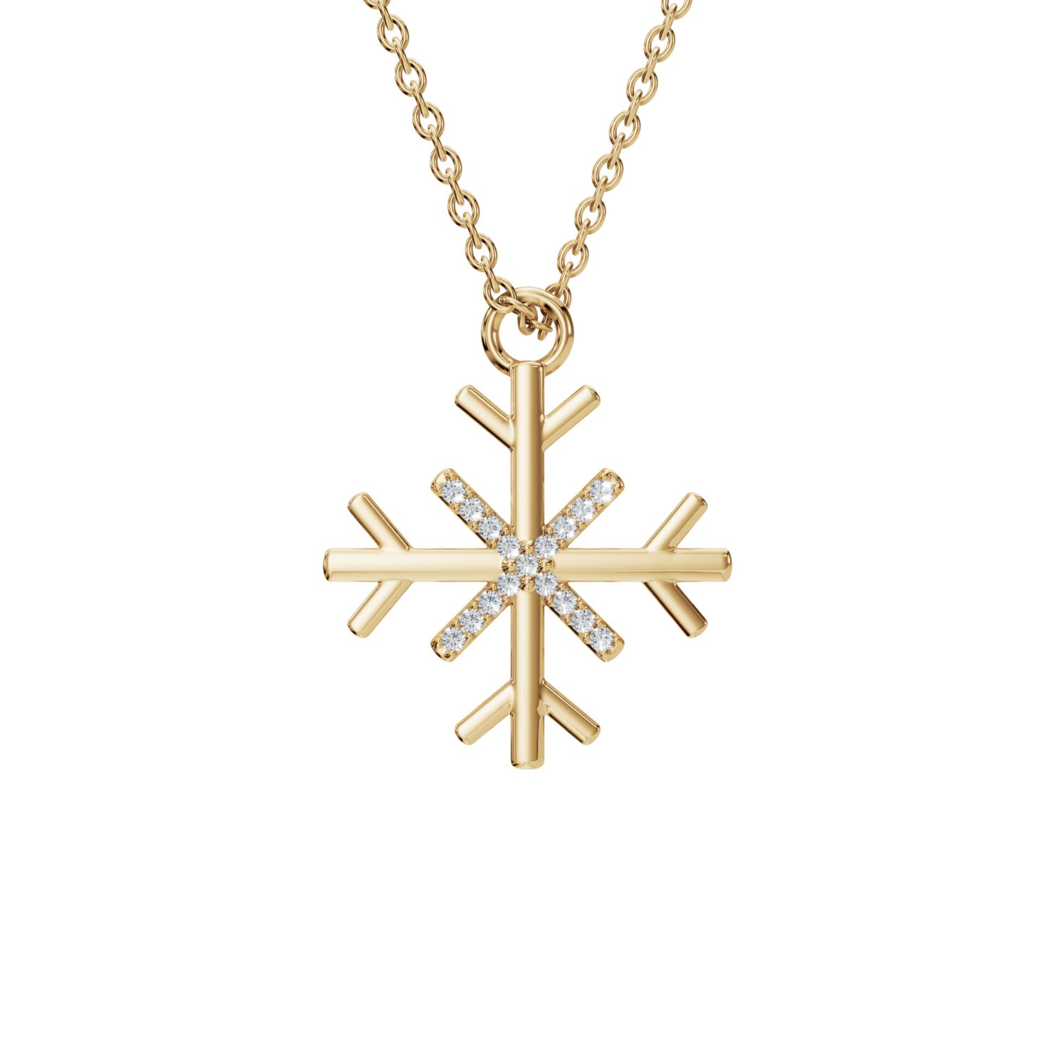 Aya Fine Jewelry Women's White / Yellow / Rose Gold Fourteen Kt Snowflake Pendant Necklace