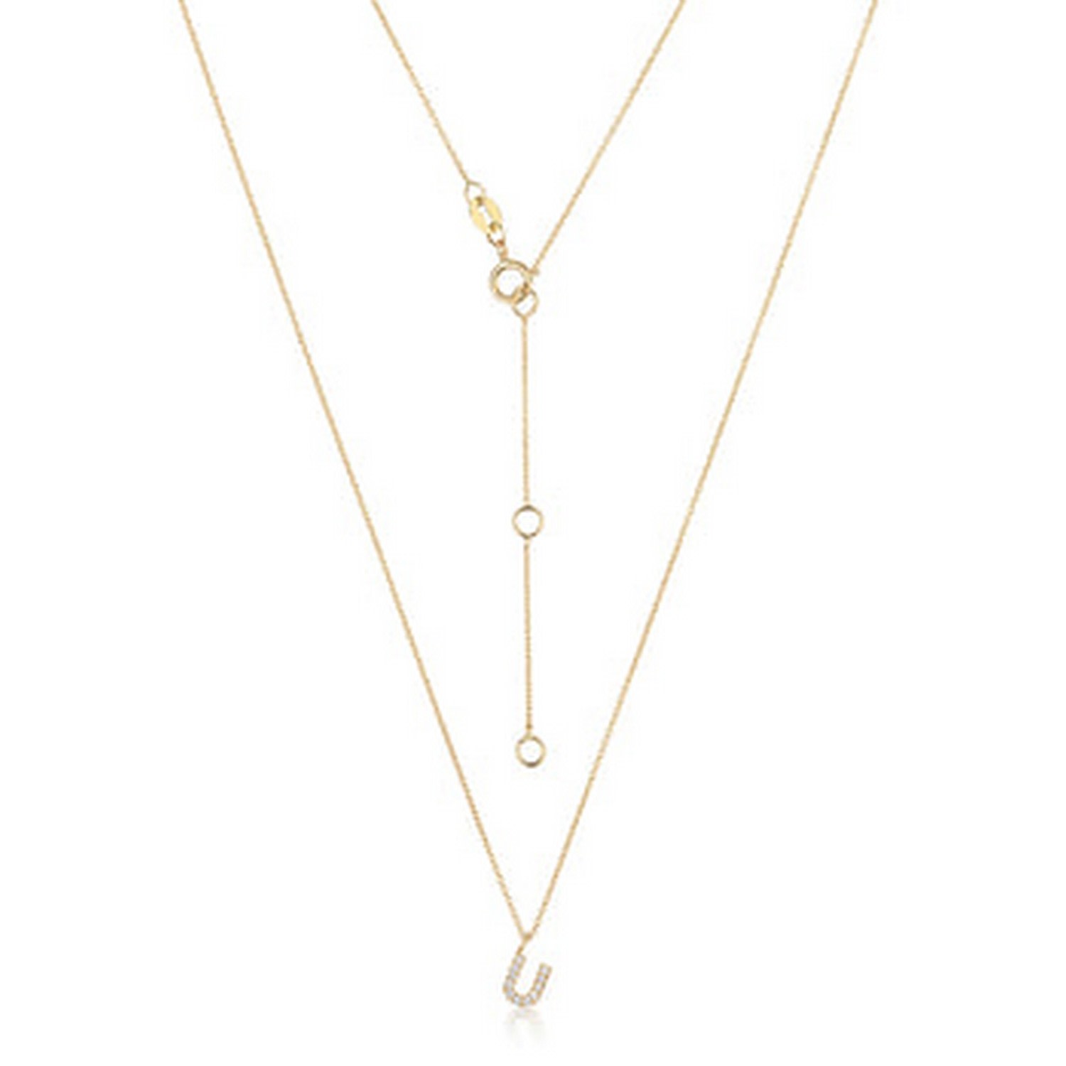 Cervin Blanc Women's Diamond Initial U Necklace In Gold In Gold