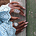 Yaa Yaa London Neutral Mega Gemstone Gold Statement Ring In Statement