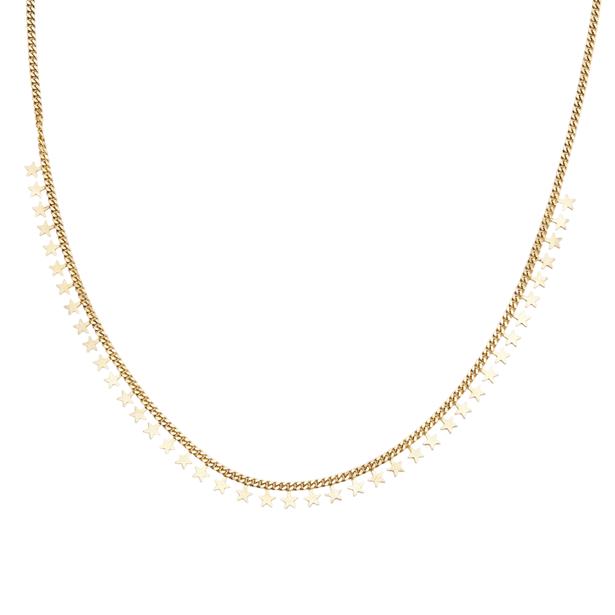 Spero London Women's Multiple Star Sterling Silver Station Necklace - Gold In Gold