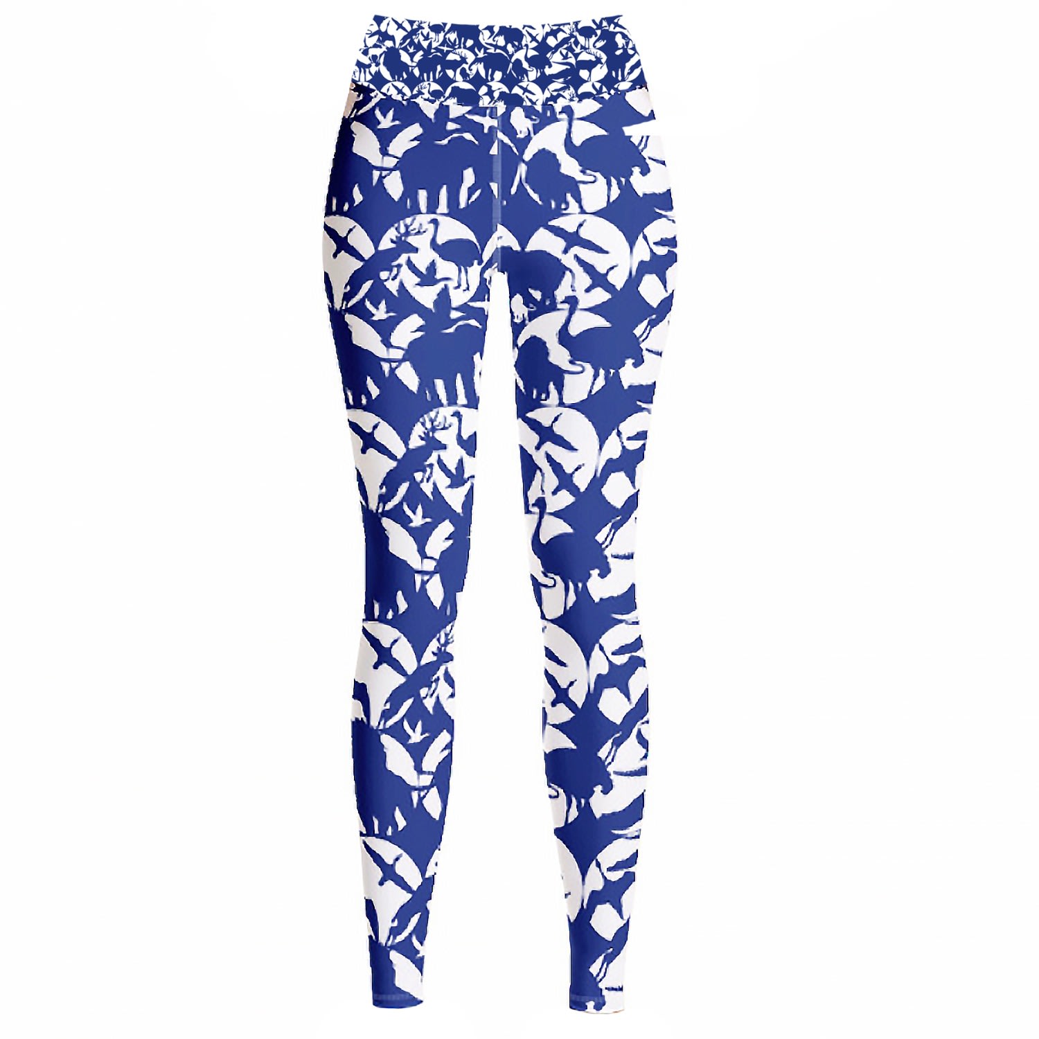 Jessie Zhao New York High Waist Yoga Leggings In Animal World In Blue