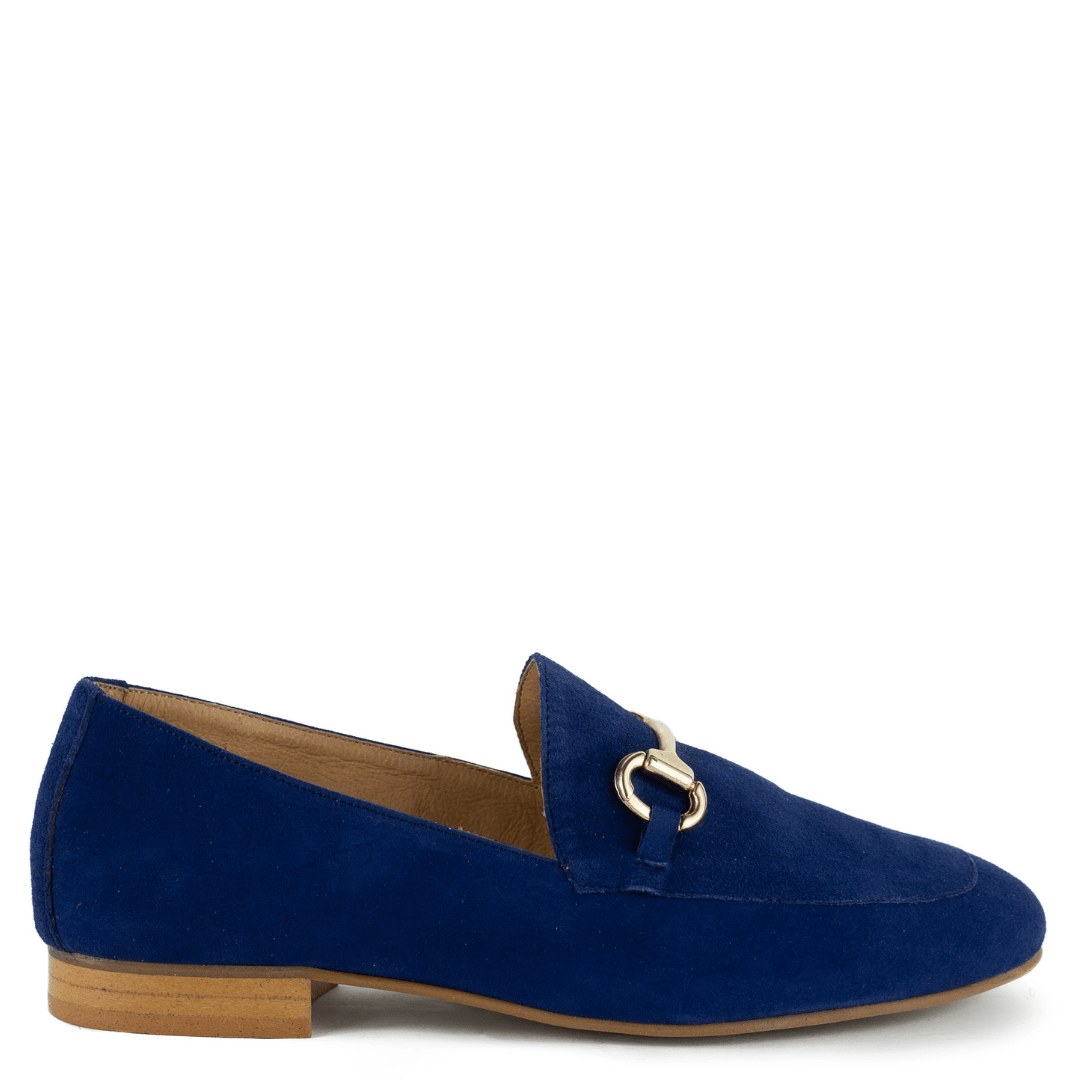 Keith Scarrott Shoes Women's Blue Pezzan Navy Snaffle Loafer