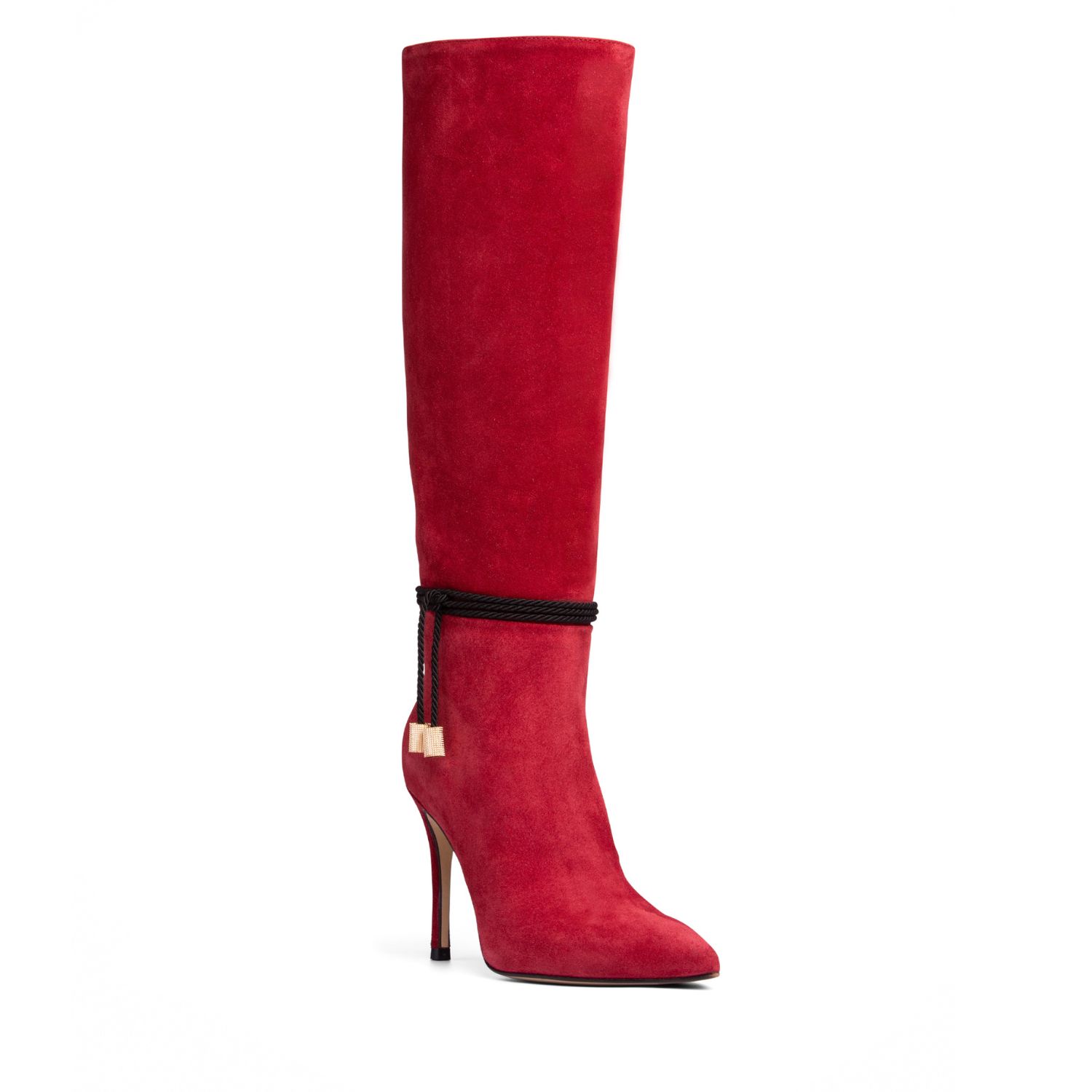 Beautiisoles By Robyn Shreiber Made In Italy Women's Lindsay Red Suede Tall Boot Comfortable & Sexy Stiletto For Valentine In Red