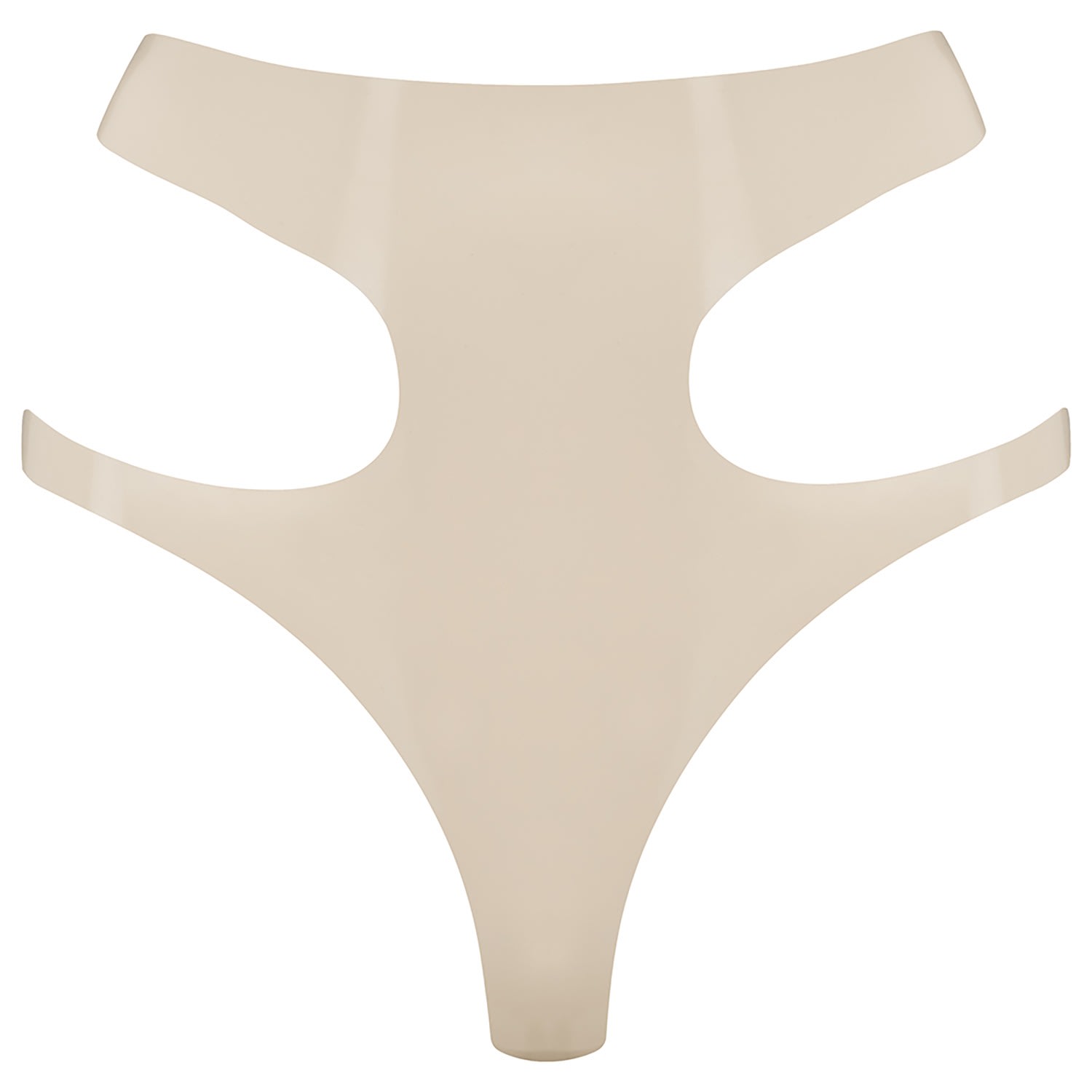 Elissa Poppy Women's Latex Cut Out Thong - White In White